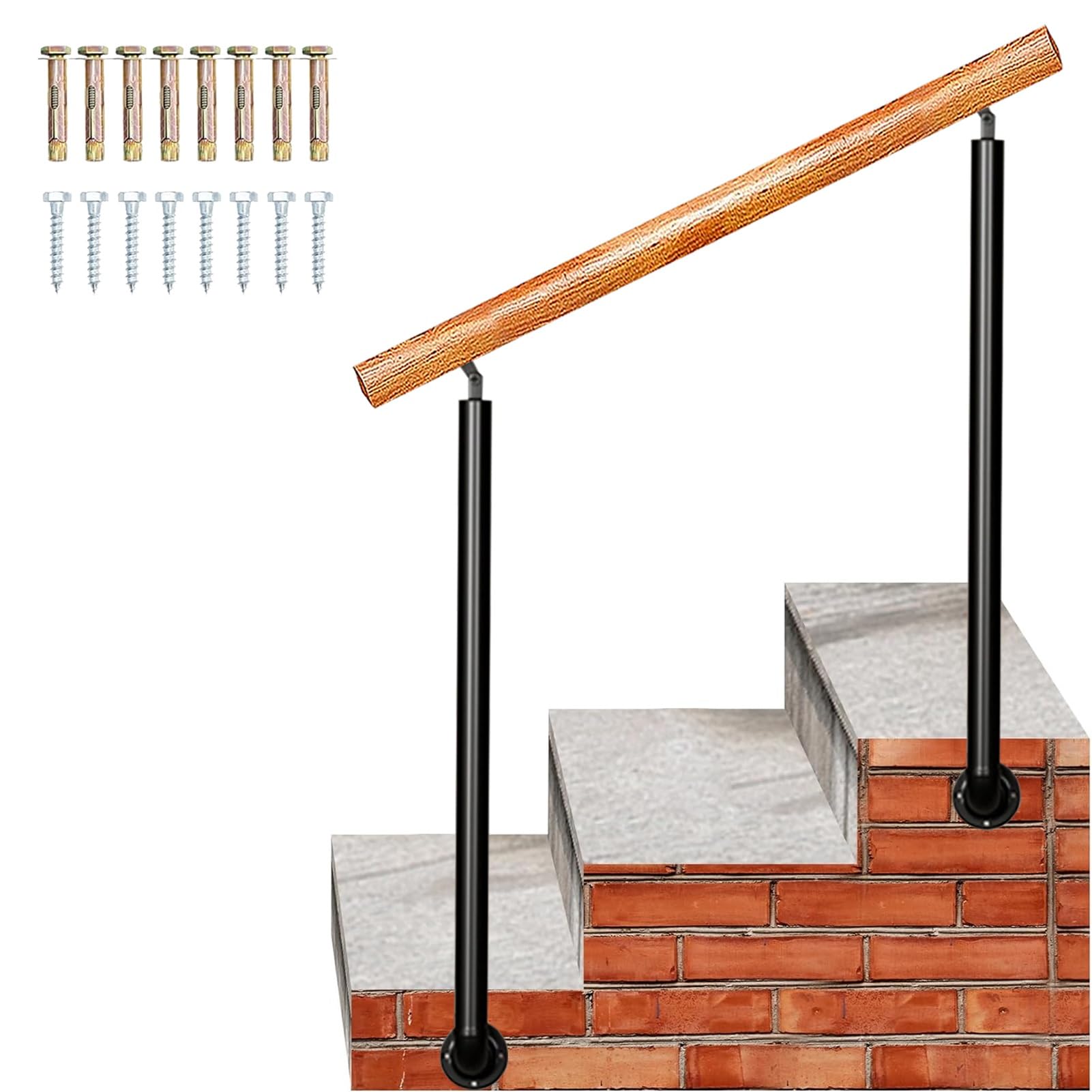 Rampe d'escalier de transition extérieure haut de gamme à fixation latérale pour marche en béton