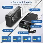PowerBank 60000mAh Fast Charging,Battery Pack 22.5W Power Bank with USB C, Portable Charger,4 Outputs and 2 Inputs LED Display Compatible with Android Tablets iPhone etc.