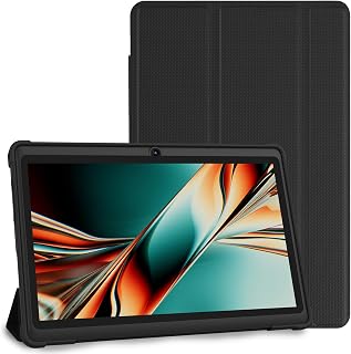 PRITOM K7PRO 7-Inch Android 13 Tablet with Case, 32GB Storage, Quad-Core Processor, HD IPS Display, WiFi - Lightweight Portable PC (Black)
