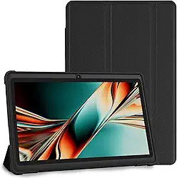 PRITOM Tablet K7PRO de 7 polegadas com capa de 32 GB - Tablet PC Android 13 com processador Quad Core, tela HD IPS, câmera dupla, WiFi, Bluetooth, leve, 2025 (preto)