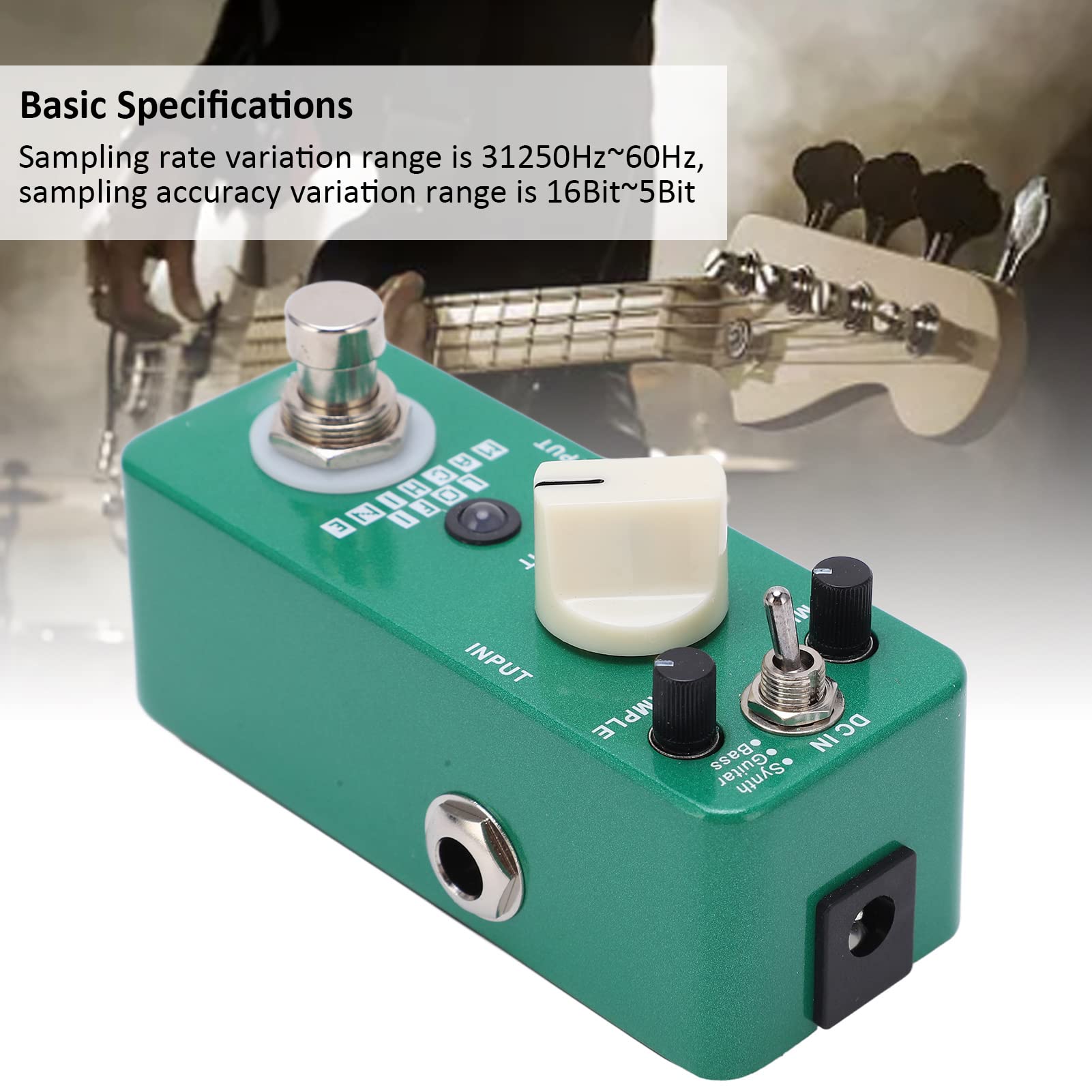 Sample Effect Pedal, Sample Accuracy Pedal 31250Hz~60Hz Metal 3 Modalità di Lavoro 16Bit~5Bit per Sintetizzatori