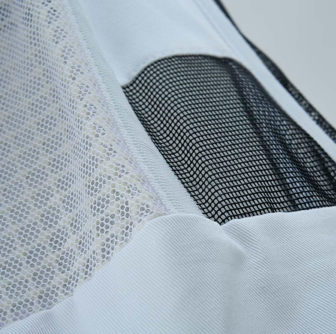 Imkeranzug Premium mit Atmungsnetz und Fechtschleier, S · weiß