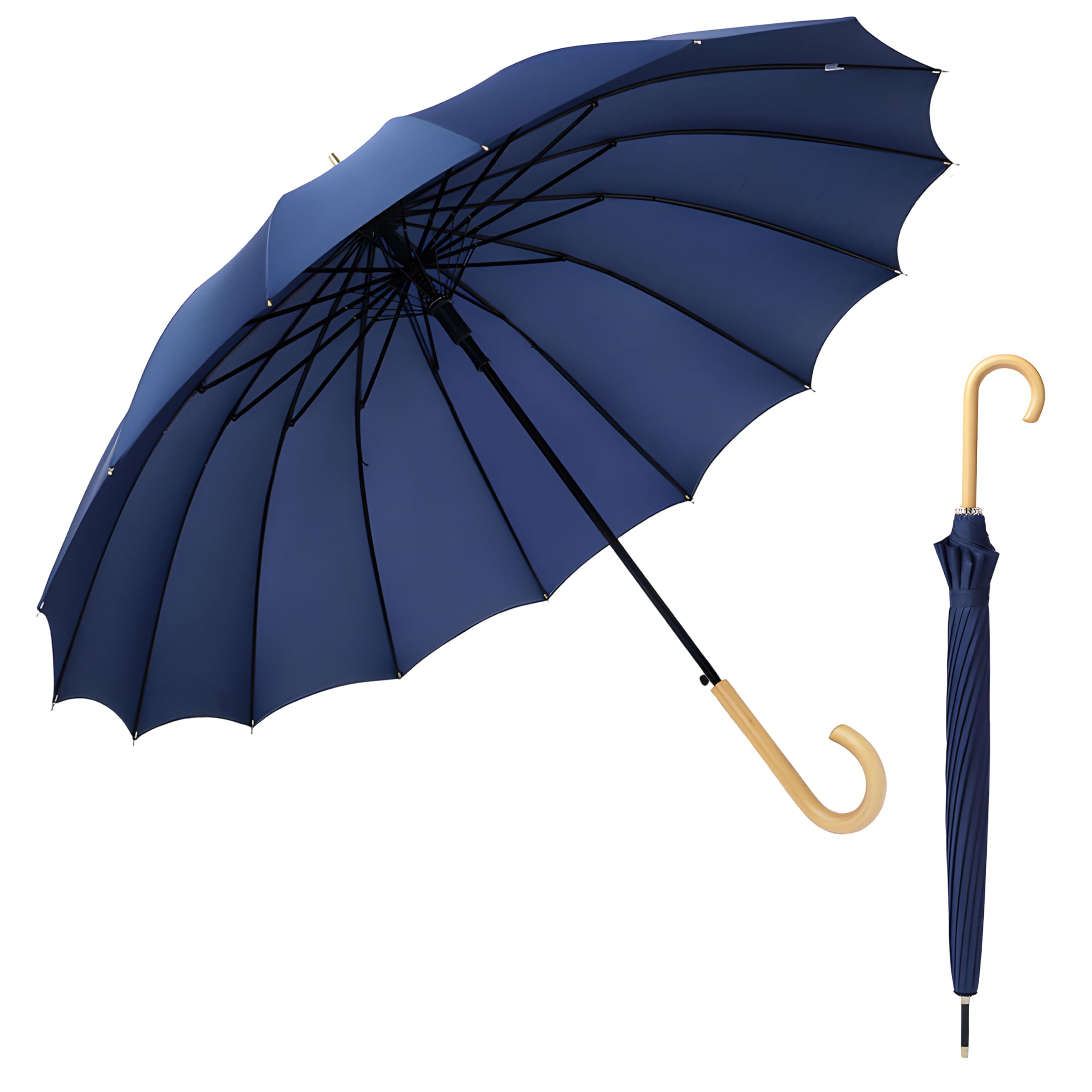 Long Umbrella, Big size Golf Long Stick Umbrella for Rain, Wind Proof Automatic Water-Proof Umbrellas for Men/Women/Kids (MFP1174-V)-image-48