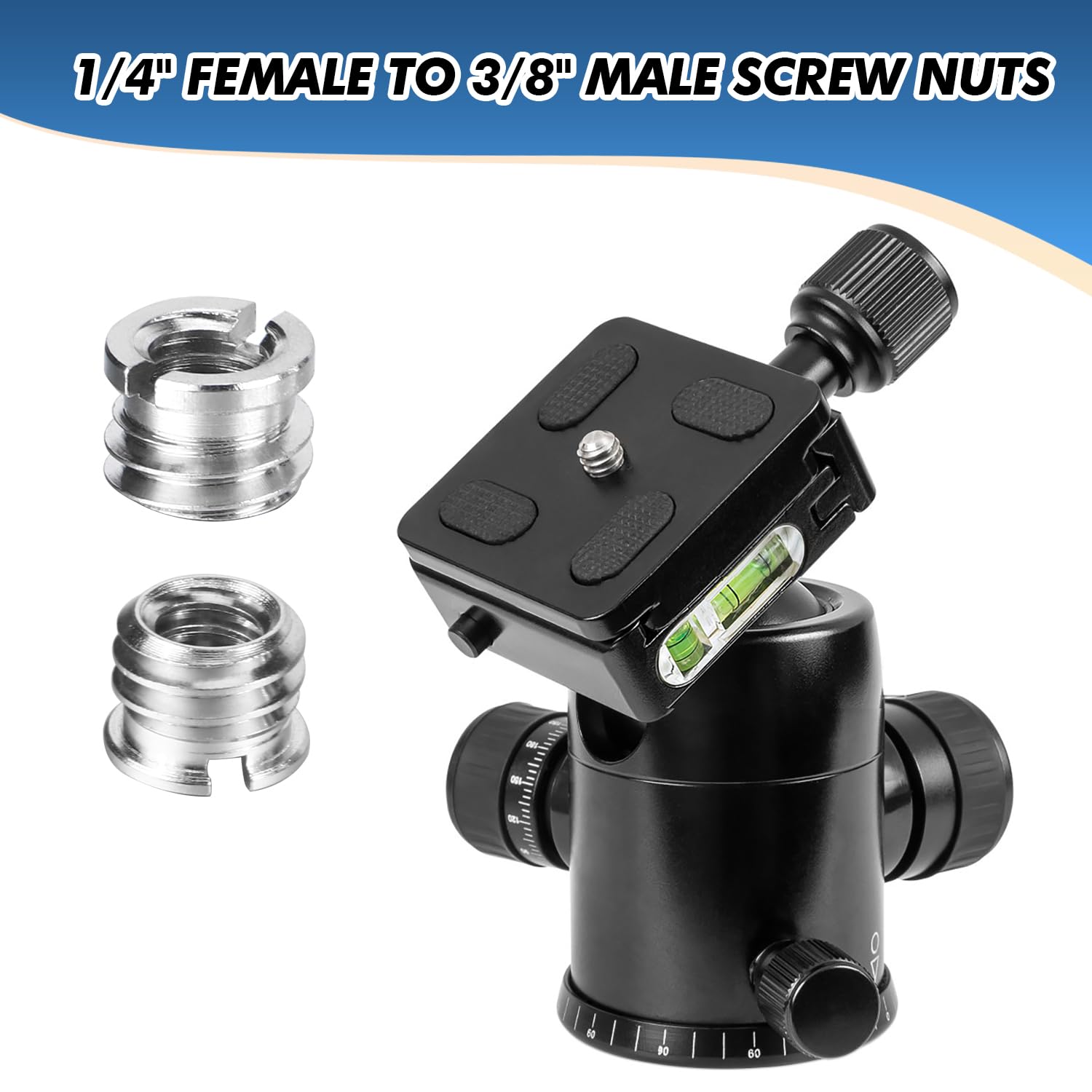 Adattatori Vite Per Treppiedi Fotografici - Set 6 Pezzi, Conversioni 1/4 E 3/8 Pollice, Per Fotocamere E Microfoni - Foto 8