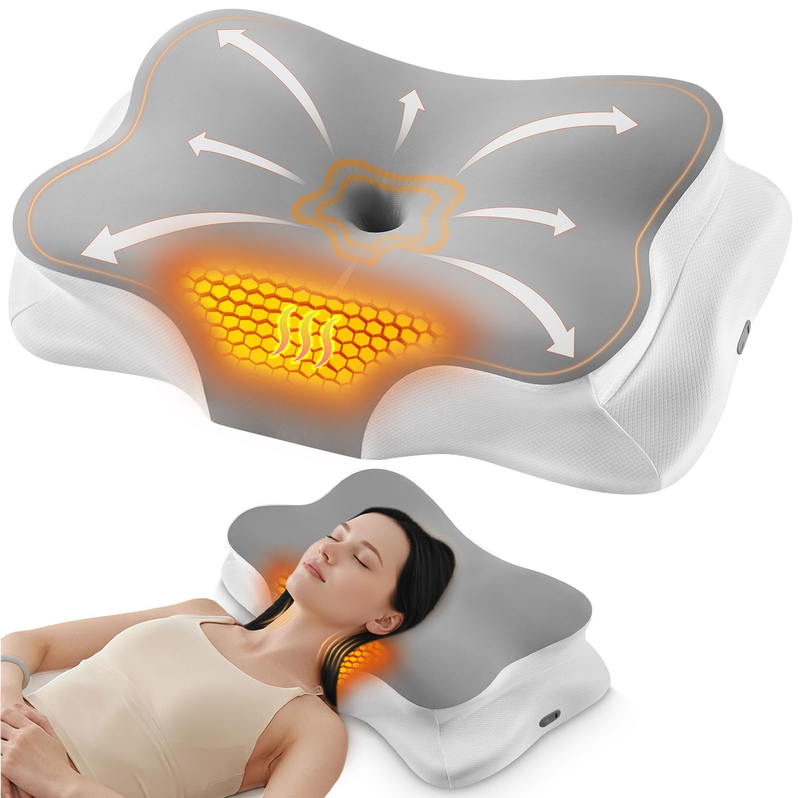 Amazon.com: Silkena Heated Cervical Pillow for Neck Pain Relief