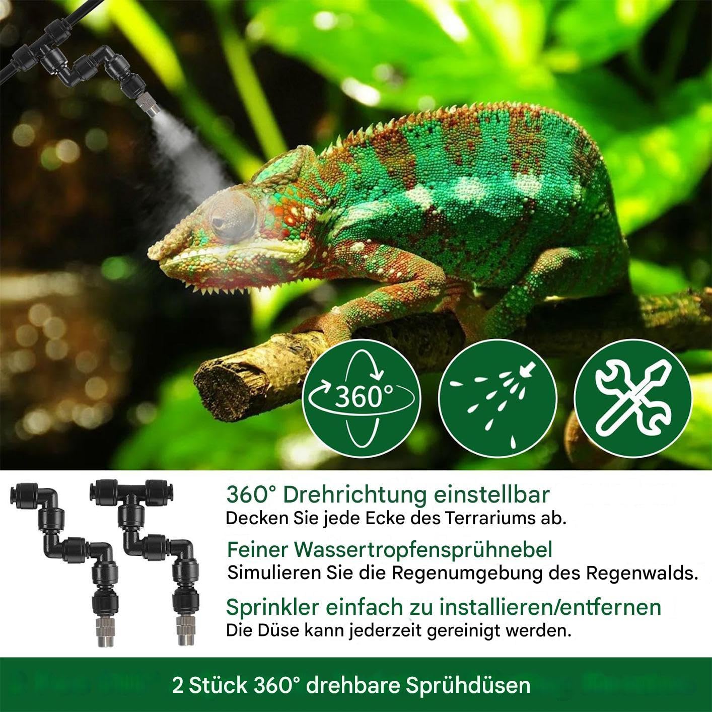 Nawilżacz Do Terrarium Gadów Automatyczny Przenośny Rozpylacz I Zamgławiacz | Automatyczny Zamgławiacz Do Terrarium Z Timerem Akwarium Klatka Terrarium Szklarnia Rośliny Krab Pustelnik Jaszczurka