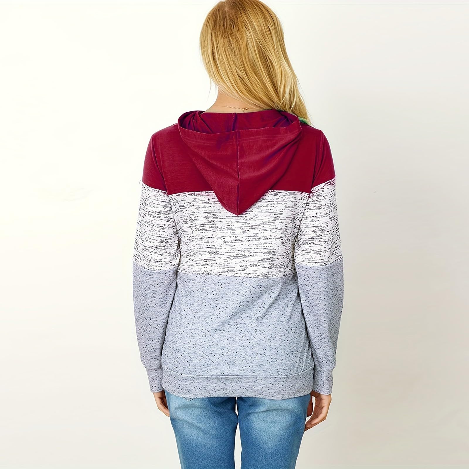 Maglione da allattamento da donna, in cotone, a maniche lunghe, tinta unita, con collo alto, a doppio strato, per allattamento e allattamento