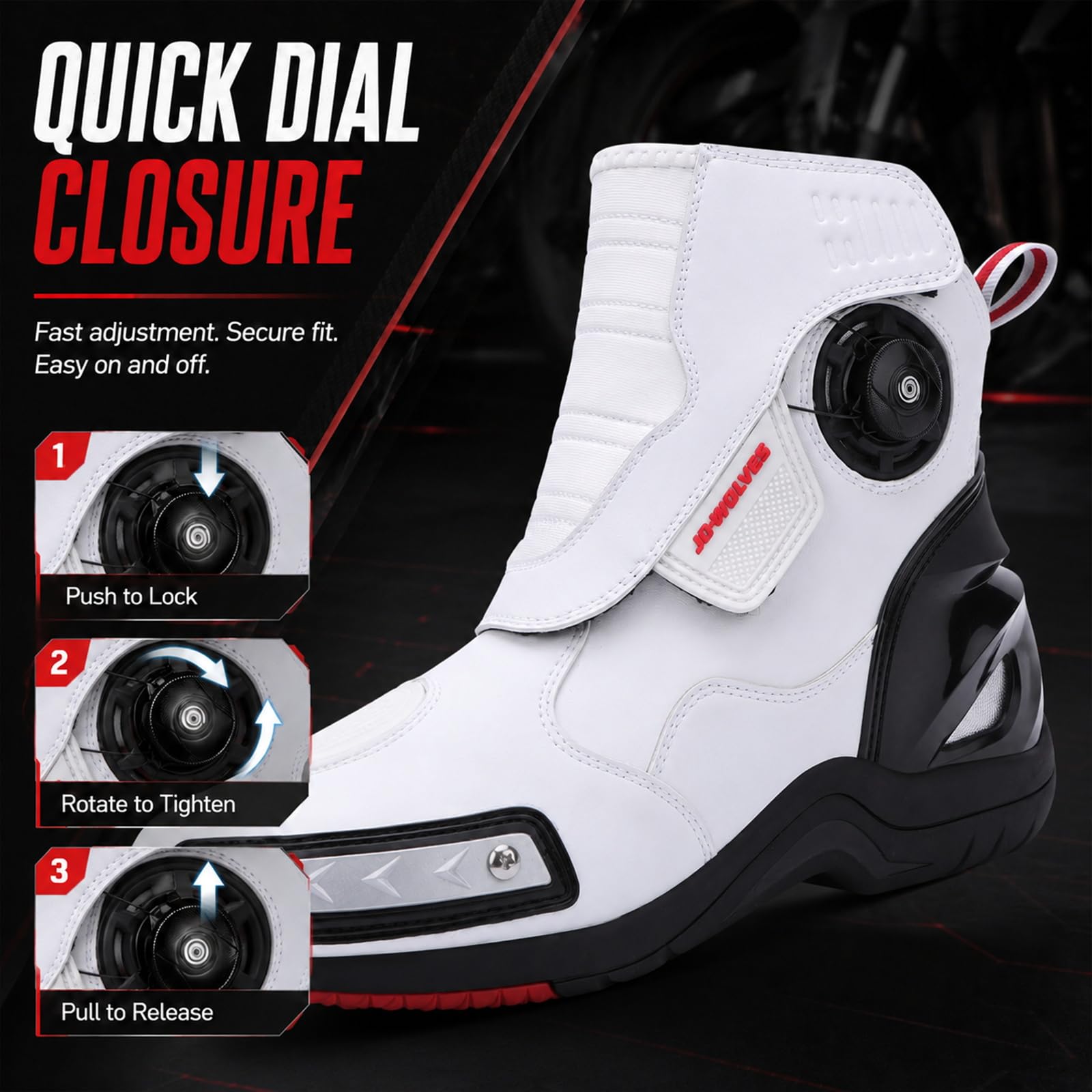 Botas Moto Hombre, Botas Motocicleta de Cuero, Botas de Moto Impermeables
