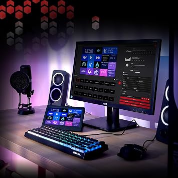 G.SKILL WigiDash PC Command Panel - 7 inch Touch Display, Up to 20 (5x4) Widget Grid, Customizable Hotkeys/Shortcuts/Widgets, Monitor System Performance (Windows 10 and 11, USB Powered)