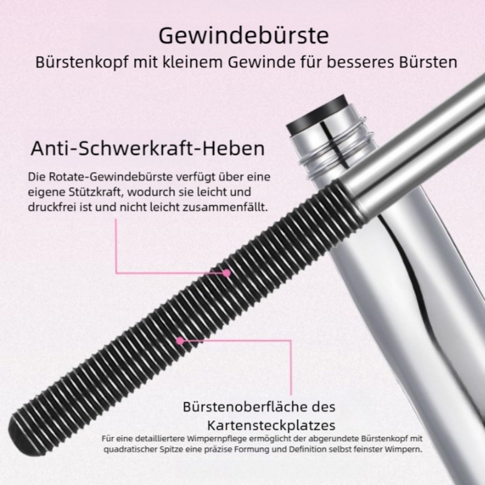 Iron Eye Mascara – 0,5mm Metallbürste, wasserfest, wischfest, mit Vitamin E für gepflegte Wimpern, klumpenfrei (2 Artikel)