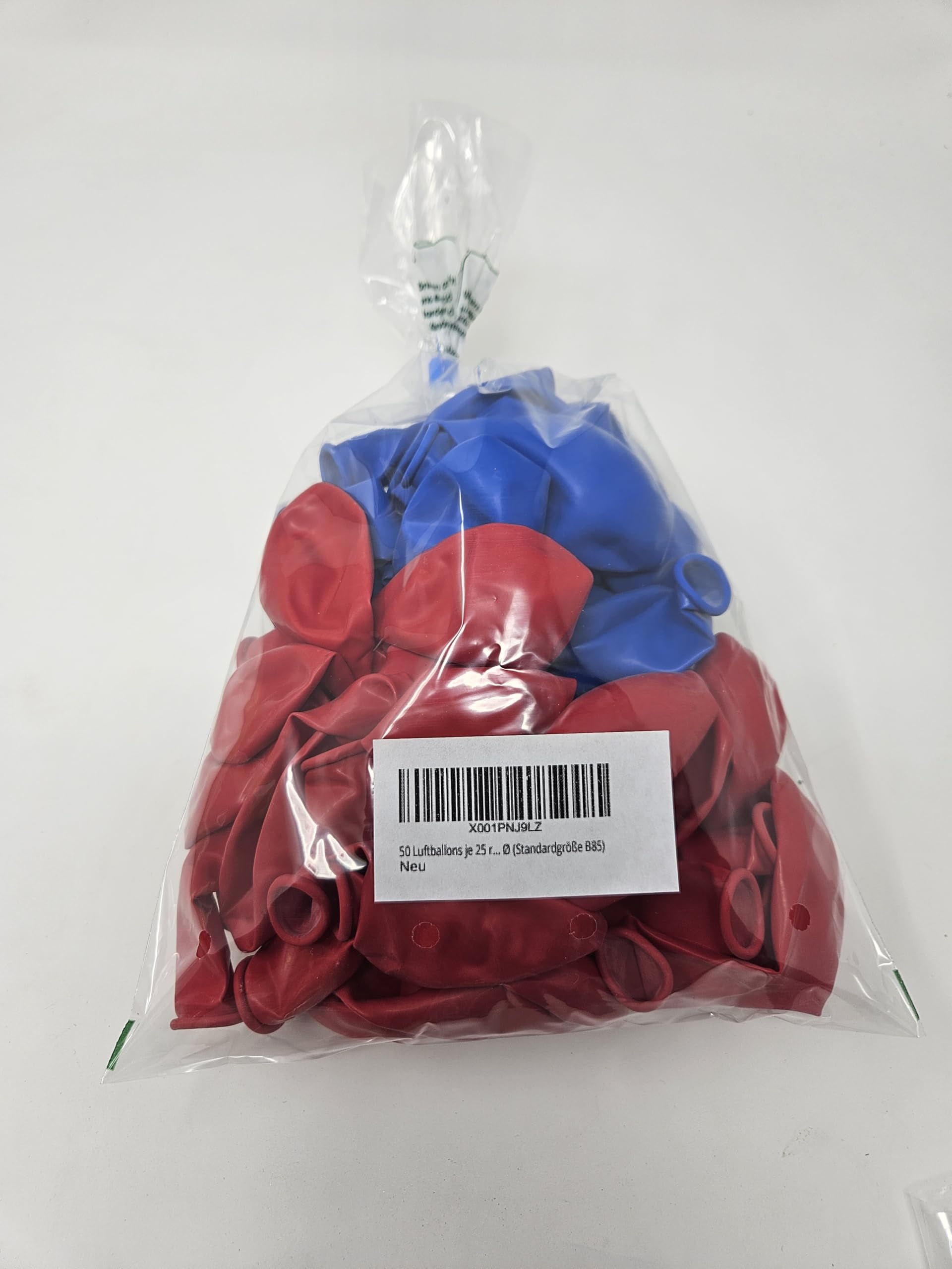 100 Bio Luftballons 27 Cm In Blau, Weiß, Rot – Aus Naturlatex, Für Helium & Luft, EU-Ware