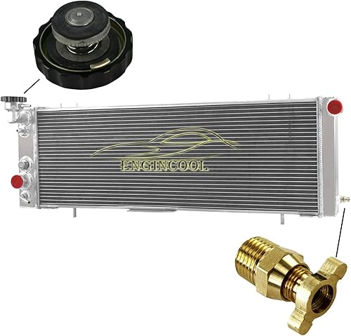 EnginCool Radiador de 4 filas de aluminio completo compatible con Jeep Cherokee Comanche XJ 25L 40L L4 L6 1991-2001