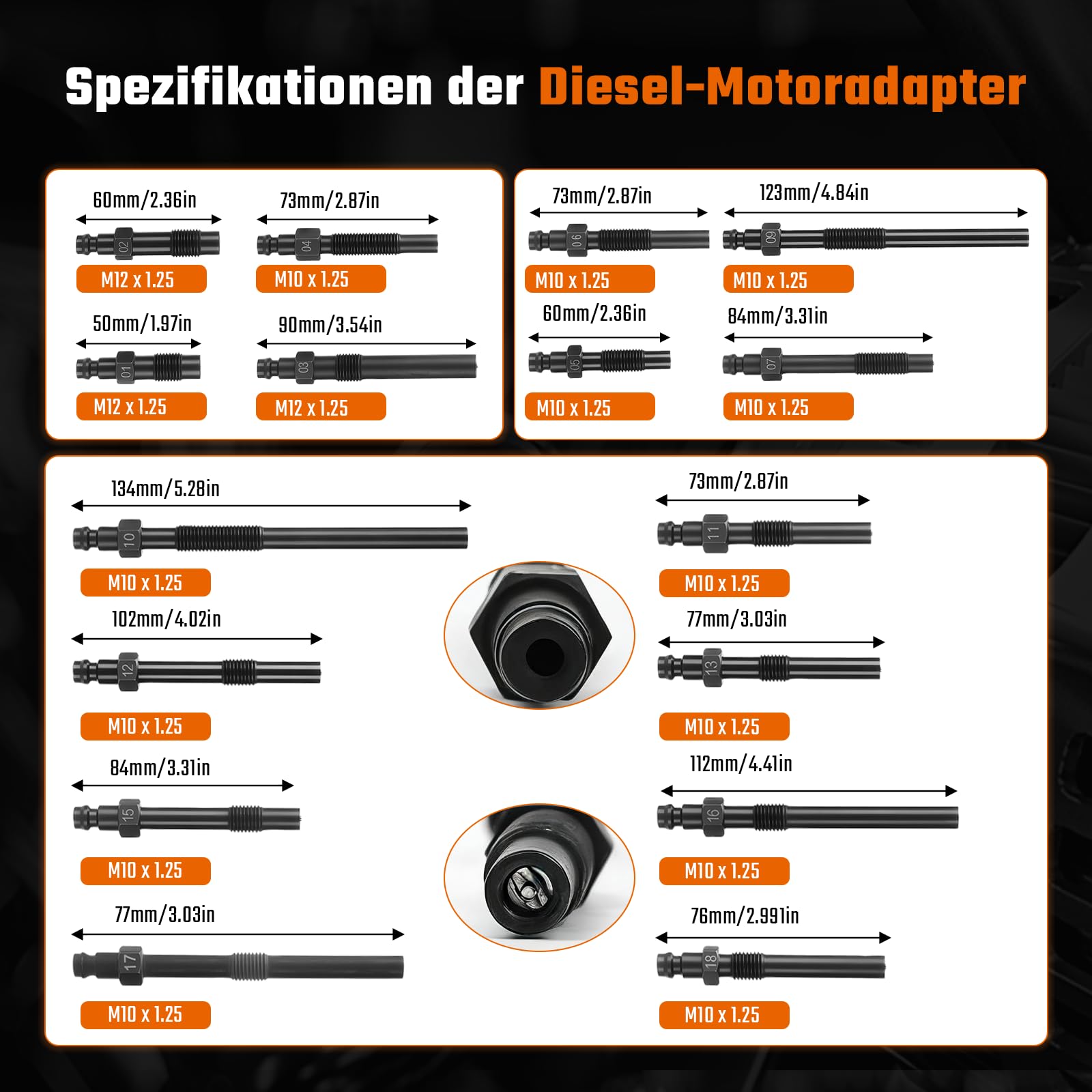 GEARMONSTER Probador de compresión profesional para motores de pérdida de presión, compatible con motores diésel y gasolina, comprobador de pérdida de presión