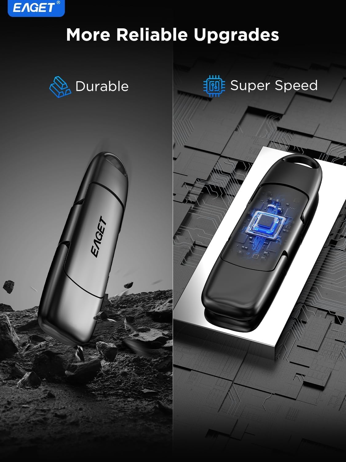 Amazon.com: EAGET 512GB Flash Drive with Dual USB-C & USB 3.2