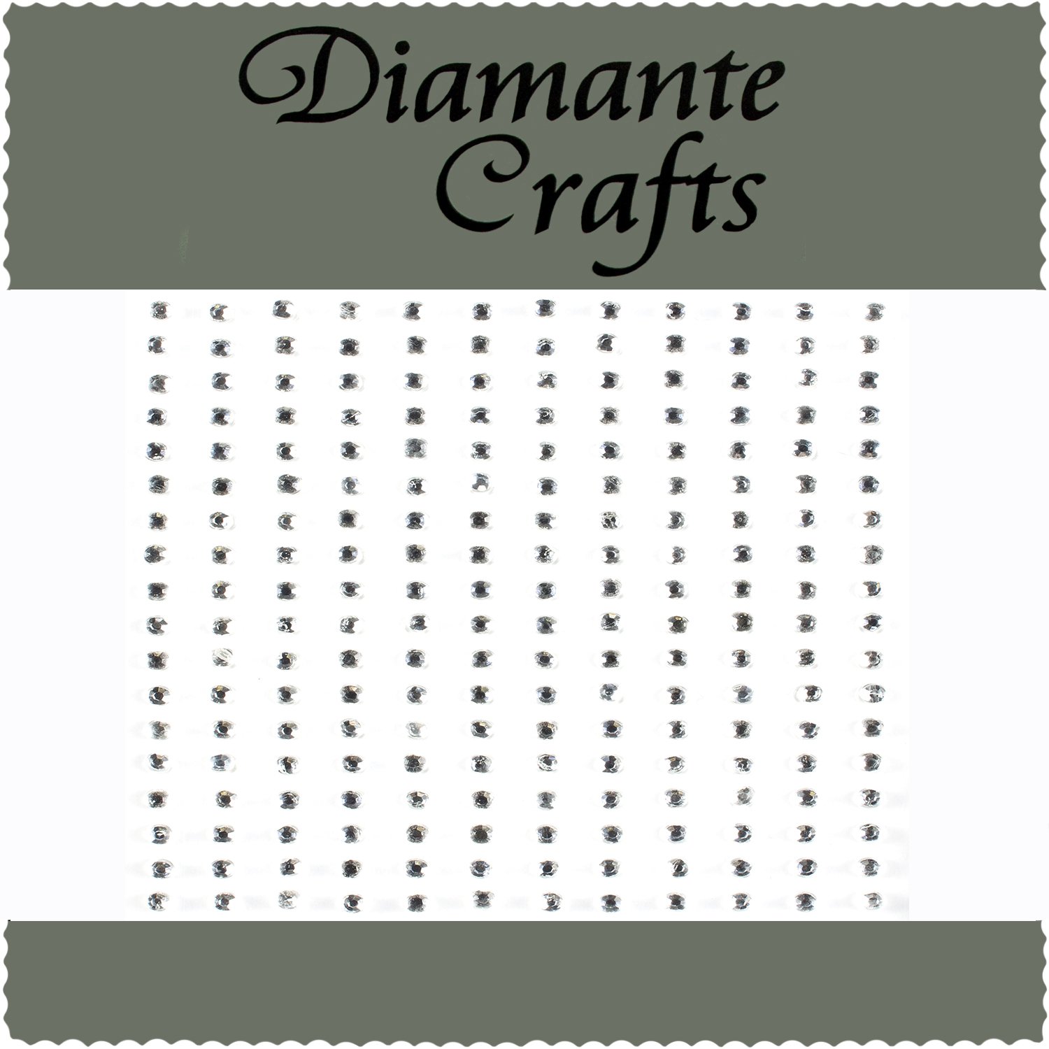 Diamante Crafts 180 Diamante Self Adhesive Rhinestone Craft Embellishment Gems - Sizes 1Mm - 4Mm - Created Exclusively (Clear, 2)