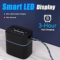 Vista 3 de Maxfree Baterías recargables AA de litio con cargador, paquete de 8 unidades de 1.5V 3600mWh, baterías dobles A de larga duración con pantalla LED