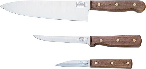 Chicago Cutlery B42 Walnut Tradition - Juego de cuchillos de cocina (3 piezas)