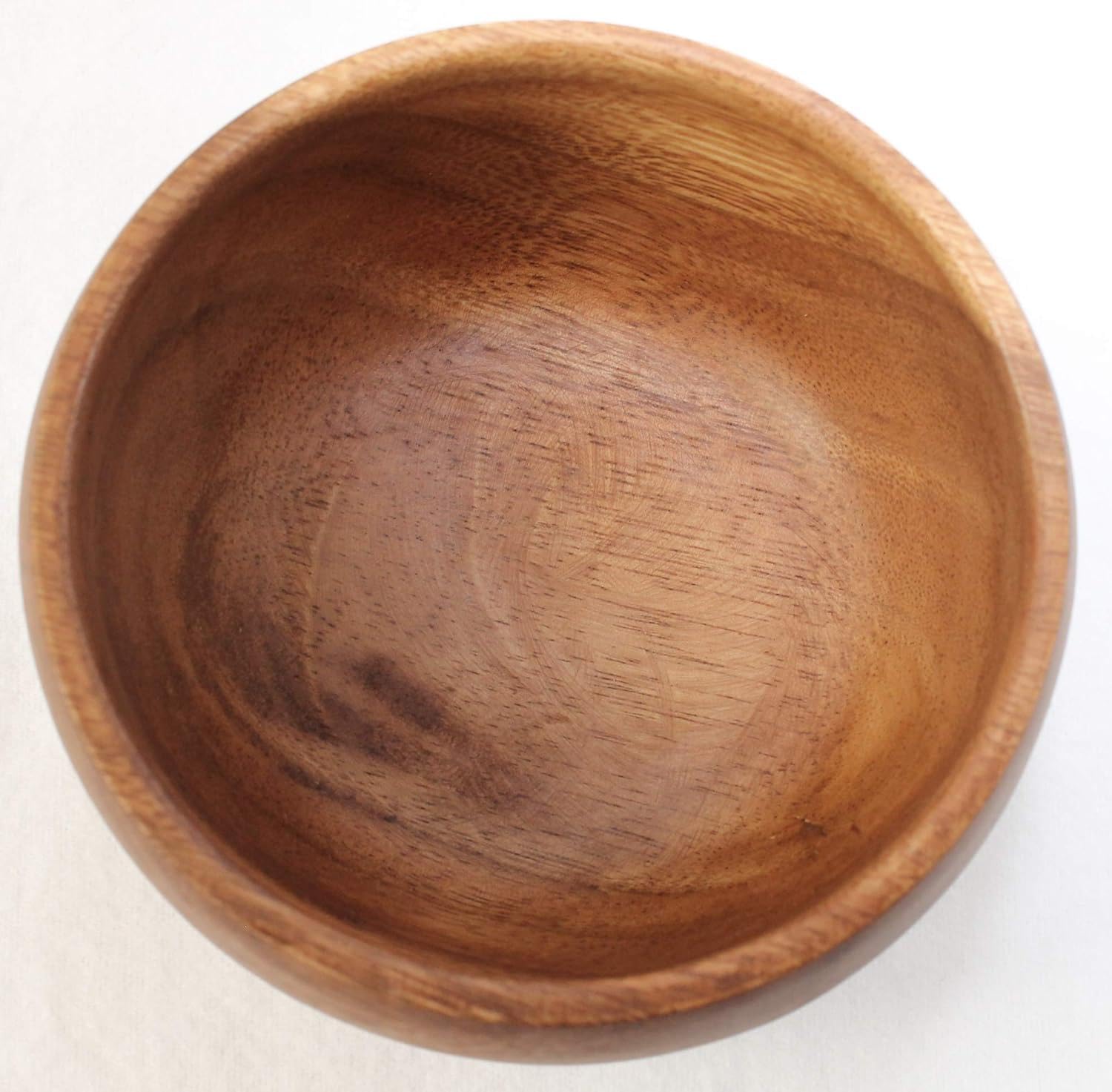 Drewniana misa akacja okrągła miska do serwowania owoców lub sałatek, taca, do kuchni, jadalni, owoców, deserów, przekąsek, 30 cm