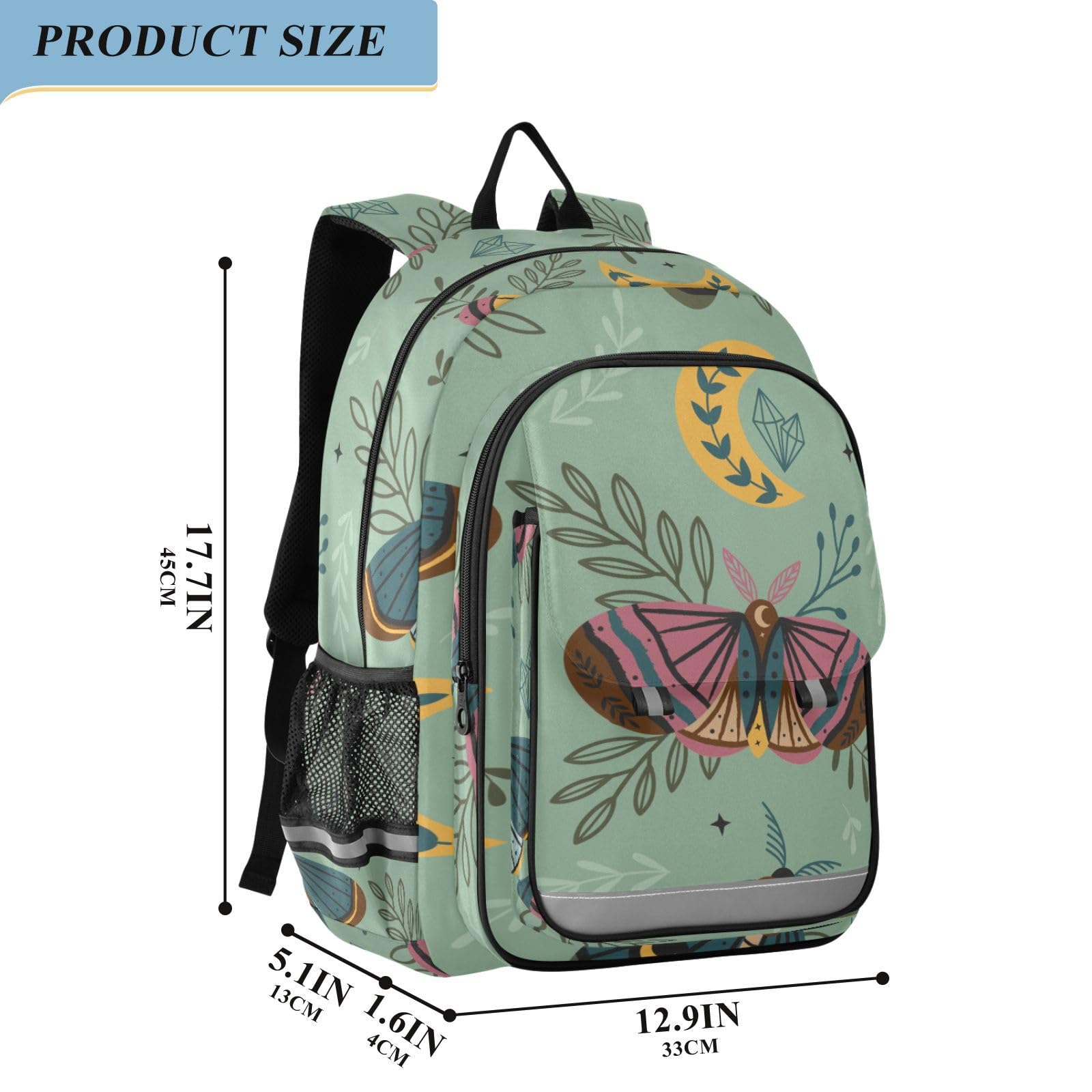 Mnsruu Sac à dos pour ordinateur portable 15,6" Motif forêt magique avec papillon papillon papillon pour adolescentes, sac à dos de voyage léger pour le travail universitaire, 45 x 33 x 17 cm