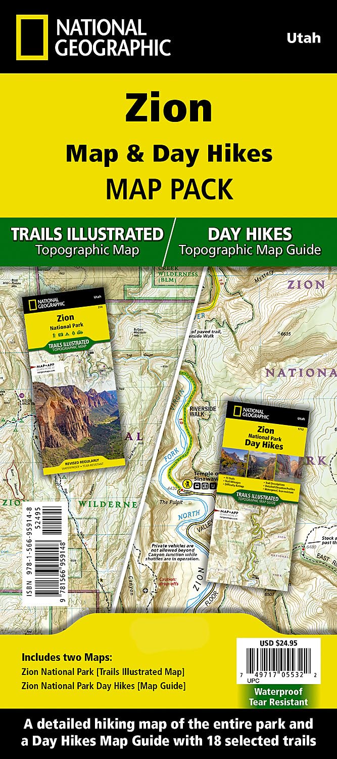 Zion National Day Hikes and National Park [Map Pack Bundle] (National Geographic Trails Illustrated Map)