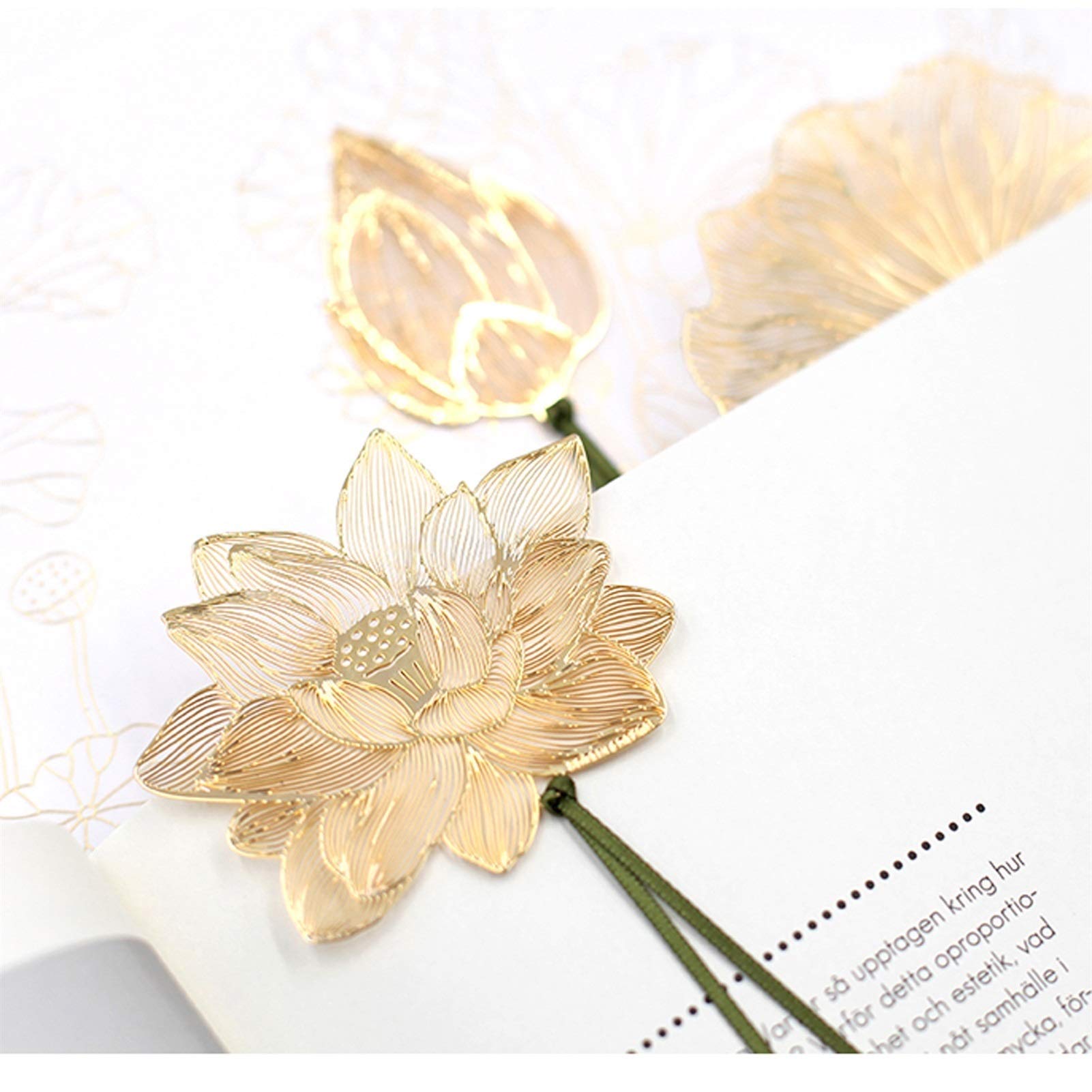 zakładki Zakładka metalowa, delikatne zakładki Lotus, handmade Markery strony do czytania do książki, zakładka Doskonały prezent dla pisarzy czytelników bookmarklet