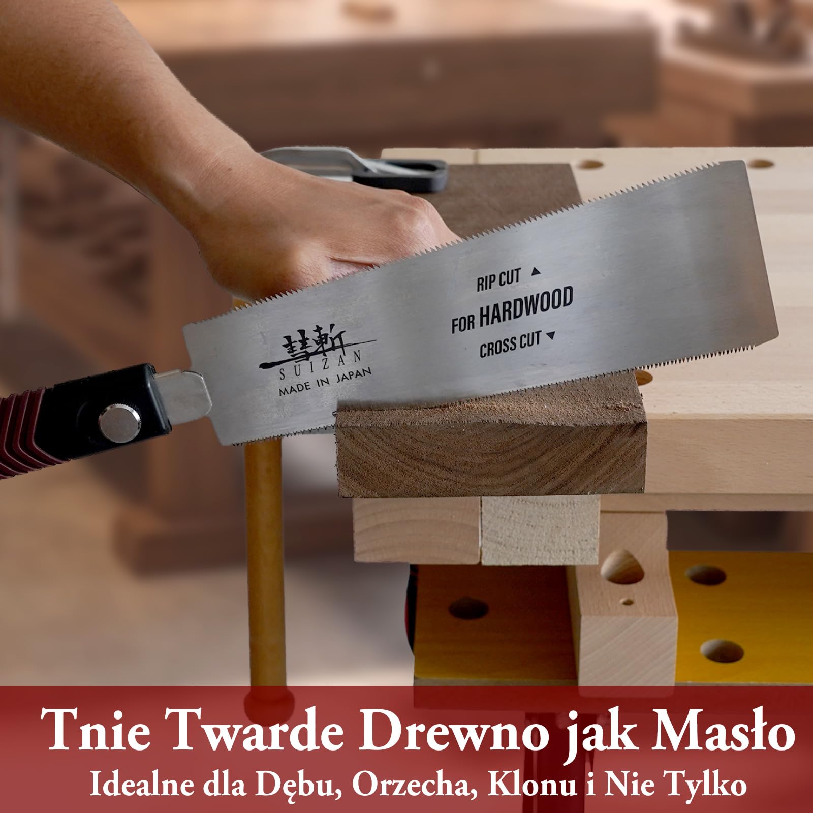 SUIZAN Ryoba Dwustronna Piła Japońska 210mm do Twarde Drewno - Ciągniona