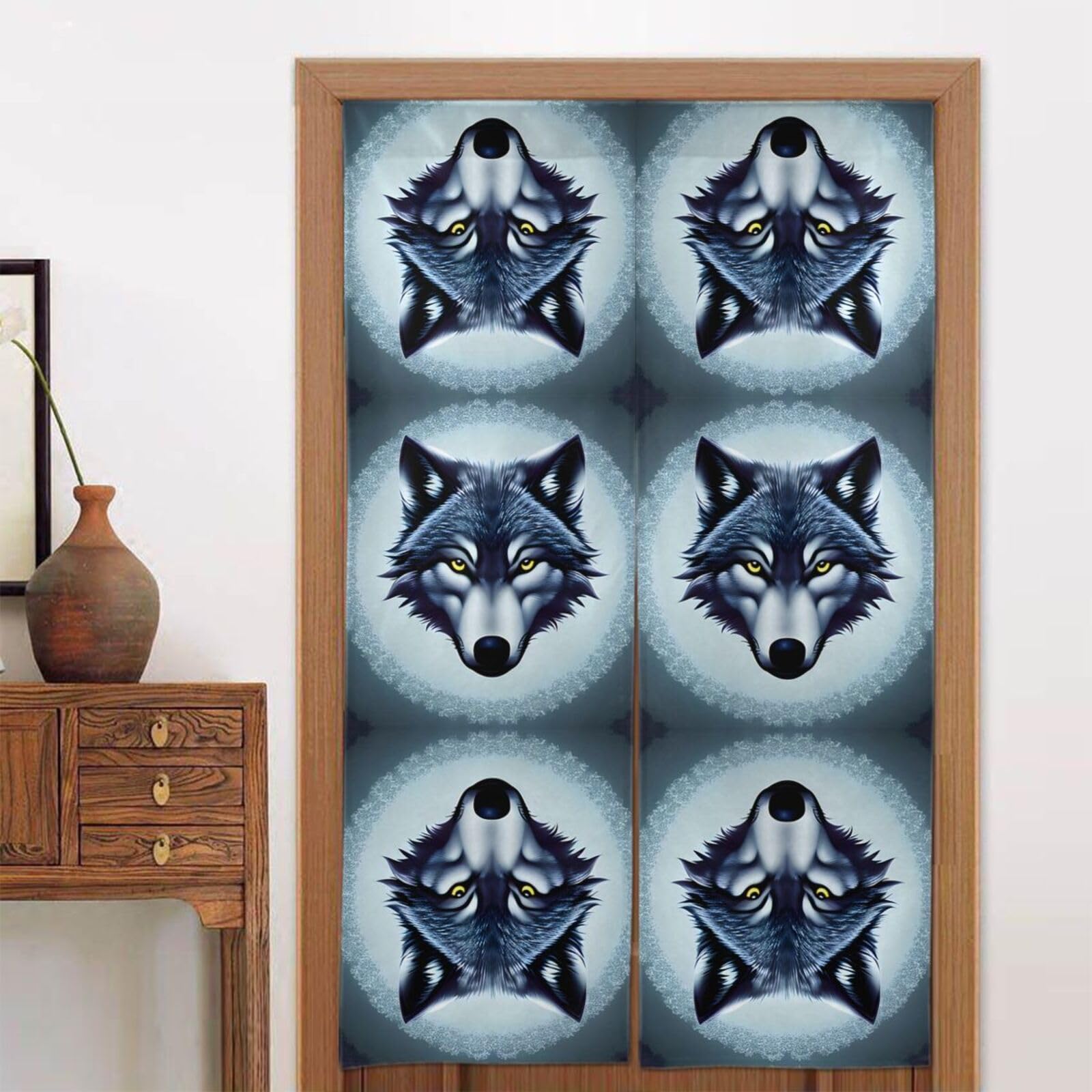CNTDBU Fierce wolf head Door Curtain 34x56 Inch-Room Divider Panel for Privacy, Entryway Screen for Kitchen Bedroom