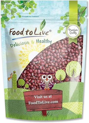 Food to Live - Frijoles Adzuki, 3 libras de frijoles azuki secos enteros (frijoles rojos mungos), crudos, veganos, kosher, germinables, a granel.
