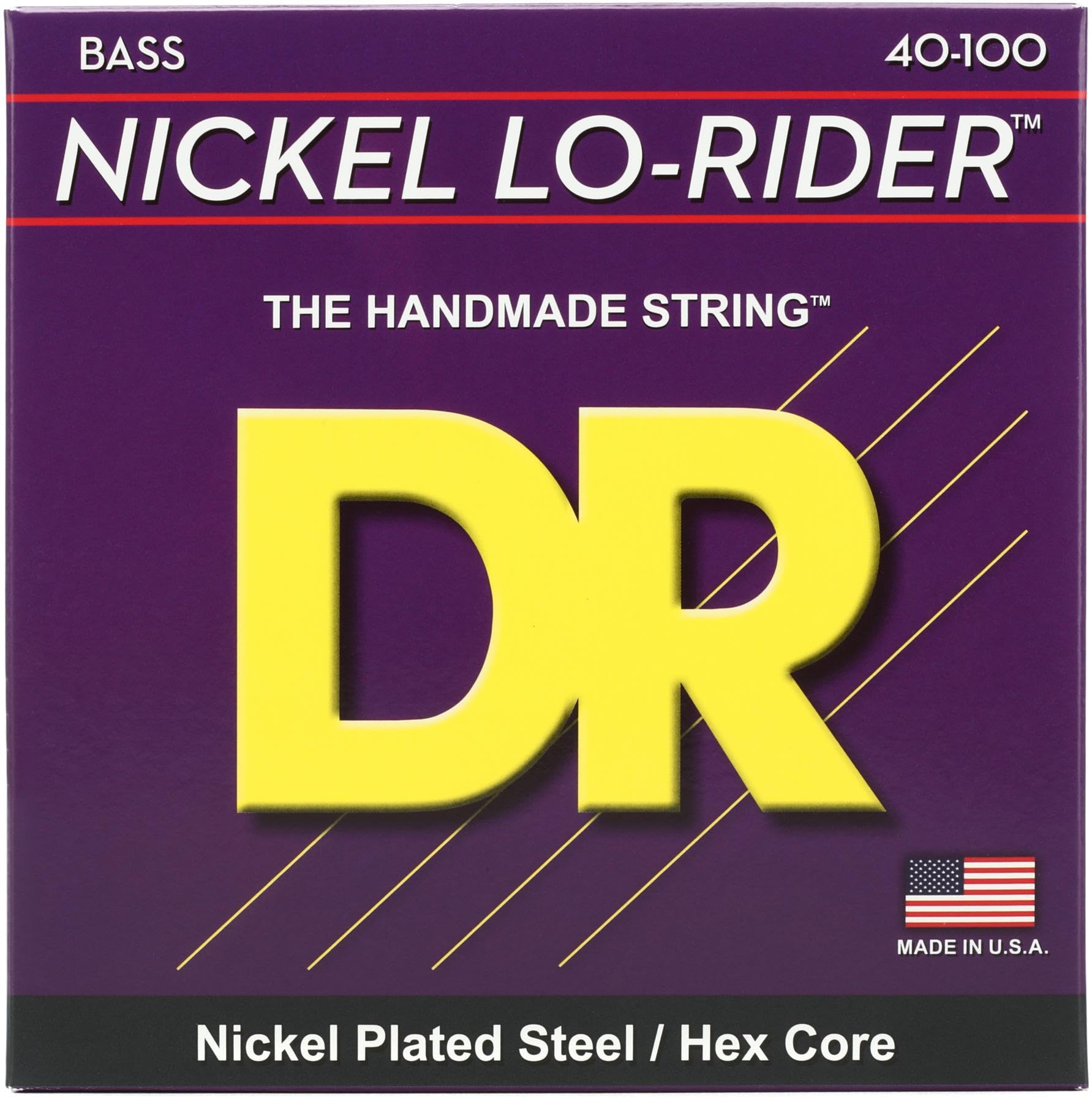 DR Strings NICKEL LO-RIDER™ - Nickel Plated Bass Strings: Light 40-100