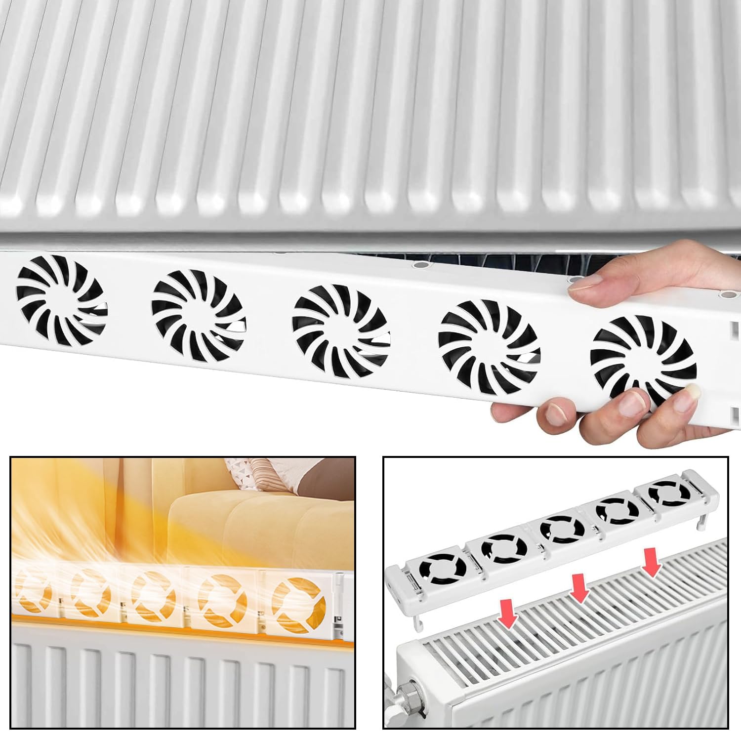 Radiador, ventilador, monoconjunto, radiador, ventilador 5.0, ventilador de calefacción, ventilador de calefacción inteligente para calefacción y sub-calefacción, funcionamiento silencioso, para