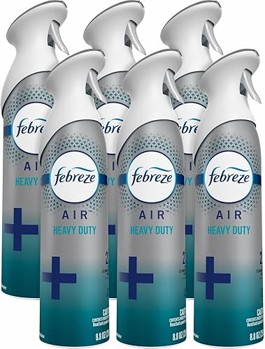 Febreze 97567 - Ambientador de uso rudo, aroma Crisp & Clean, 8.8 onzas (paquete de 6)