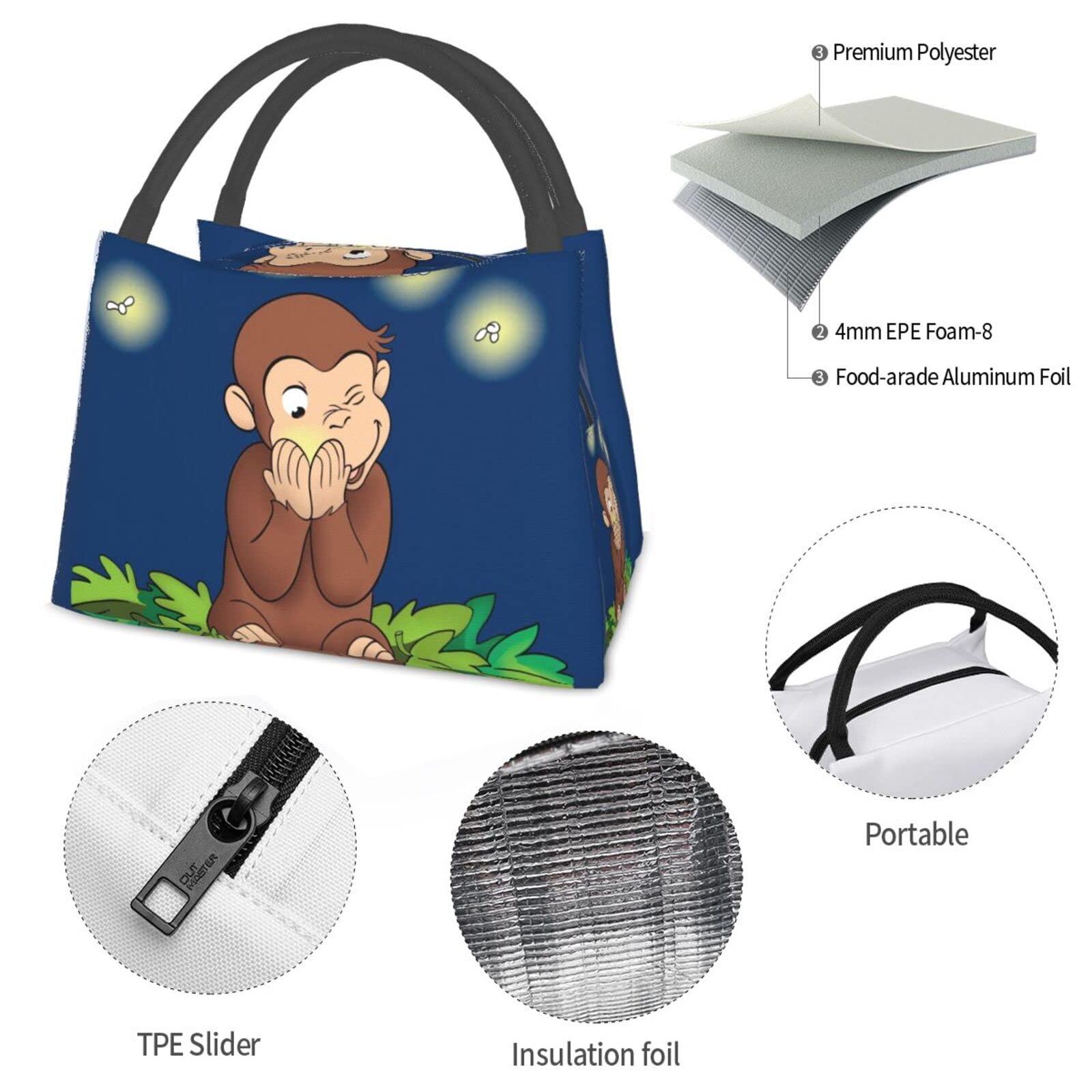 Amazon｜ランチバッグ おさるのジョージ 保冷バッグ 弁当バッグ 大容量