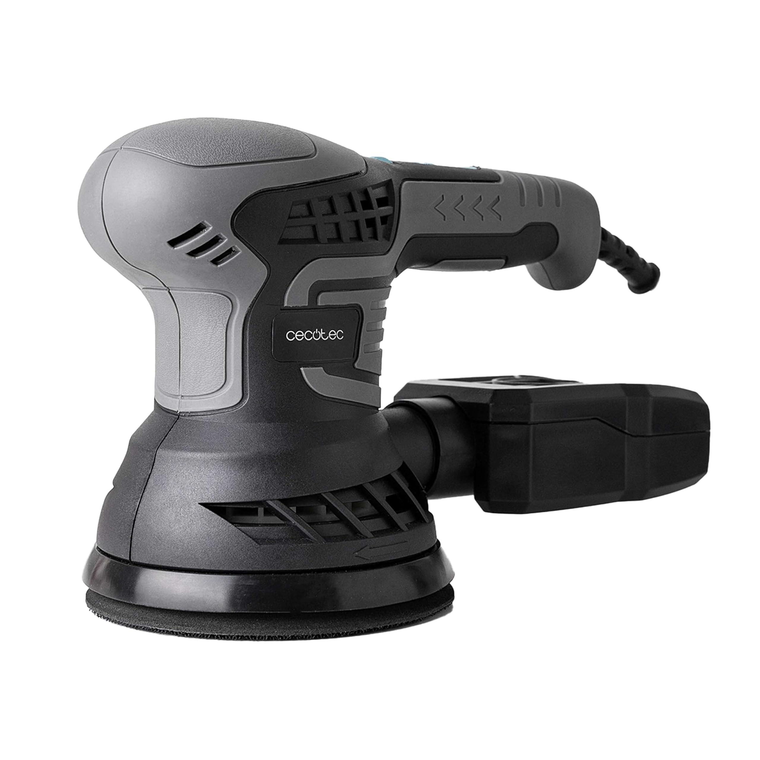 Cecotec Levigatrice Rotorbitale PerfectSurface 350 Rotate. 350W, 13000rpm, 12 Ricambi, Serbatoio di Polvere, Connessione per Aspirapolvere, Doppio Movimento Eccentrico, 26000mov/min, Cavo di 3m