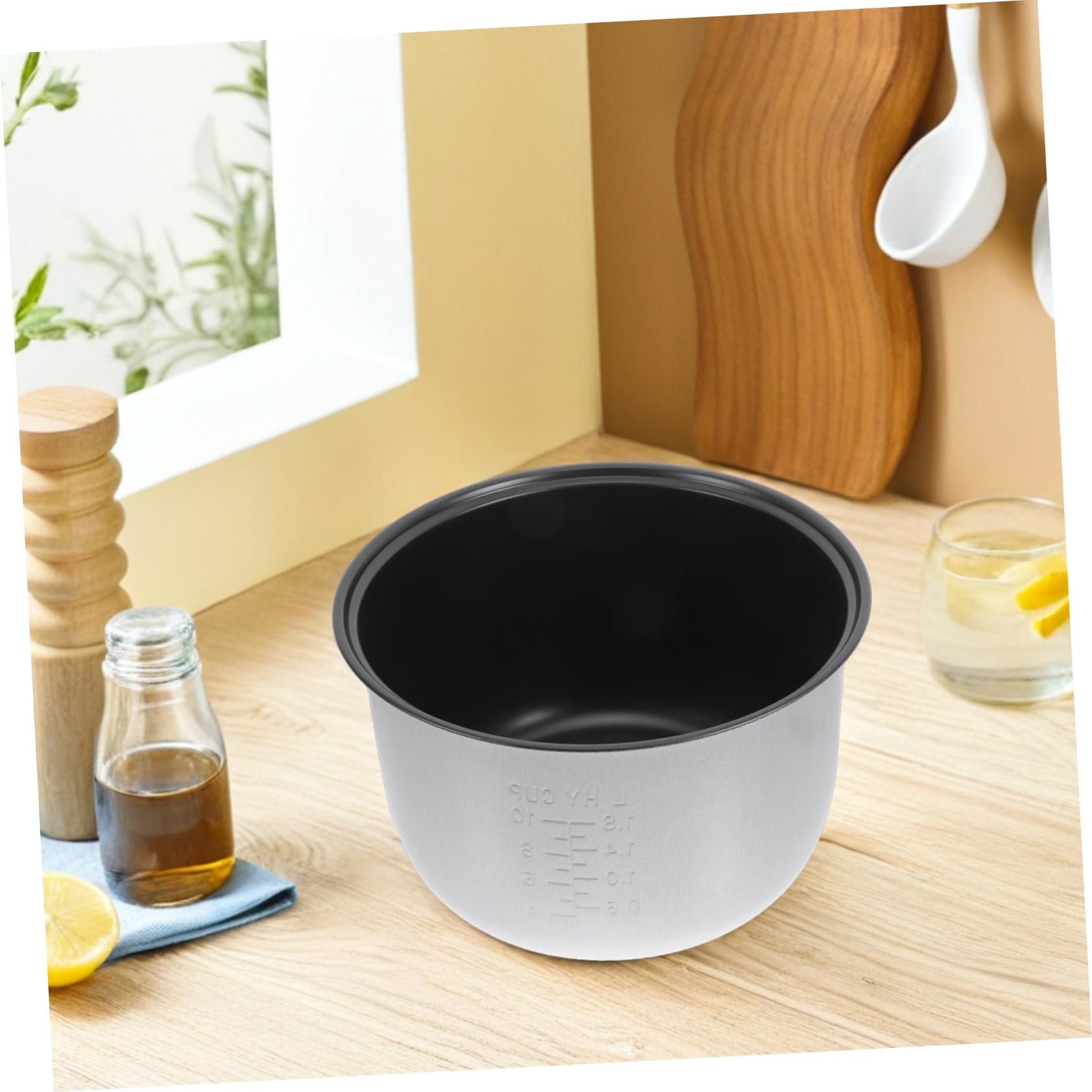 LIFKOME Recipiente Interior Antiadherente De Aleación De Aluminio Para Olla Arrocera 5 Litros, Compatible Para Cocinar Arroz, Gachas Vapor, Olla De Repuesto Duradera y Fácil Limpieza