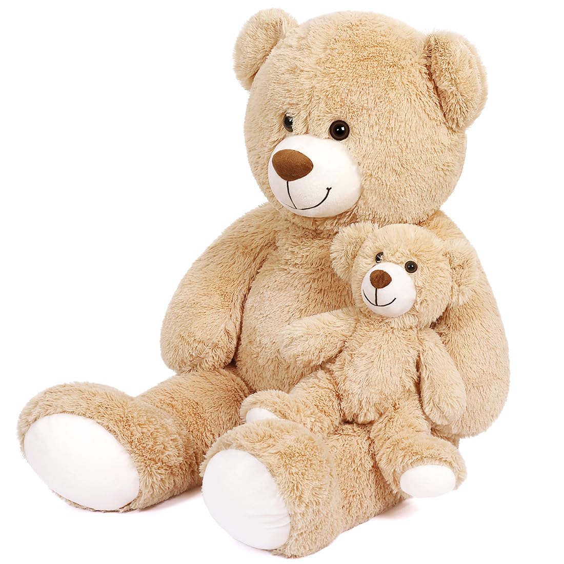 Orsacchiotto gigante animali di peluche 100 cm, grande orso di peluche madre con bambino, orsacchiotto gigante per bambini, fidanzata della festa della mamma, San Valentino (marrone chiaro)