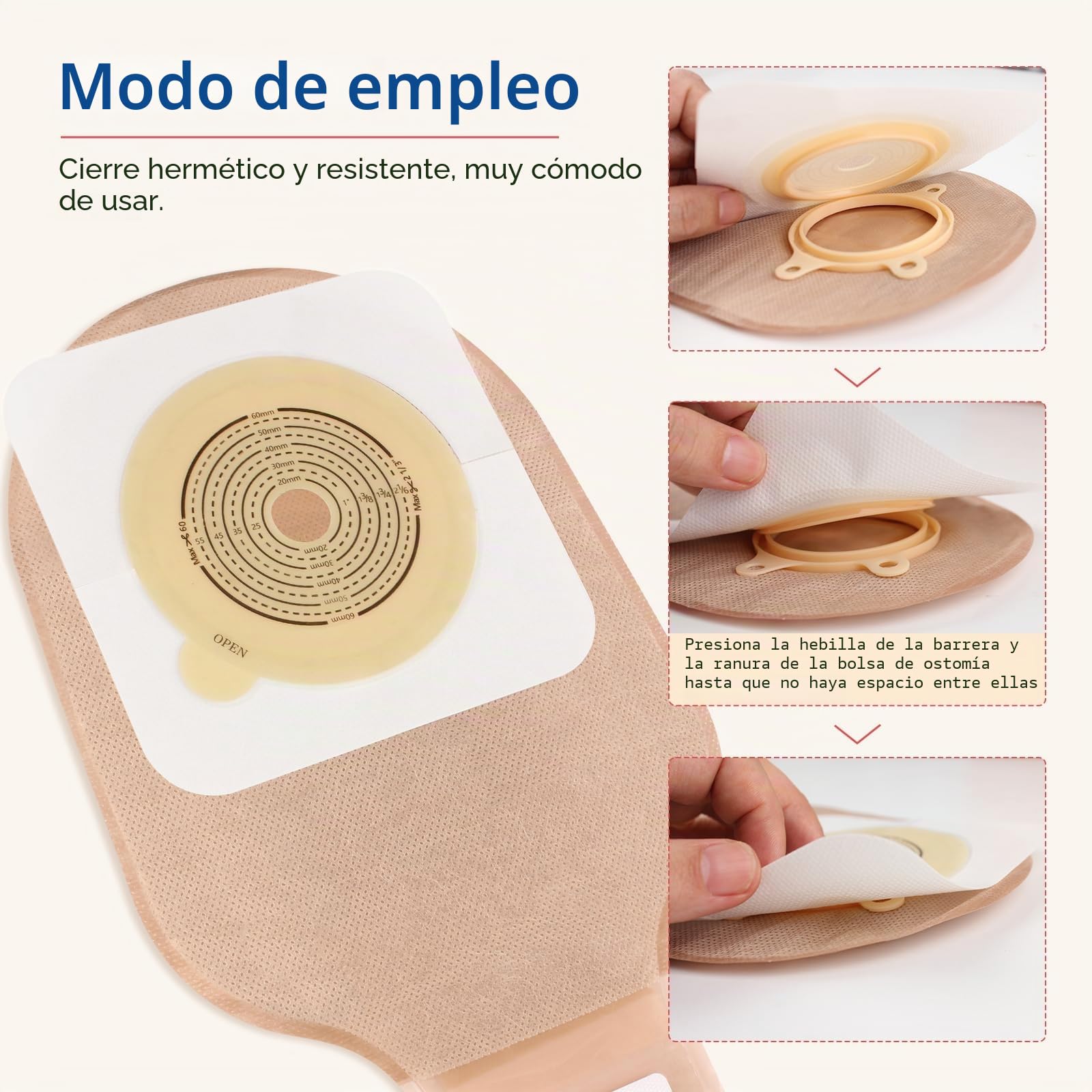 DERAYMI 60 bolsas de ostomía de dos piezas con cierre de | Bolsa de colostomía con superficie plana, chasis hidrocoloide accesorios para estoma (40 bolsas + 20 piezas de barrera)