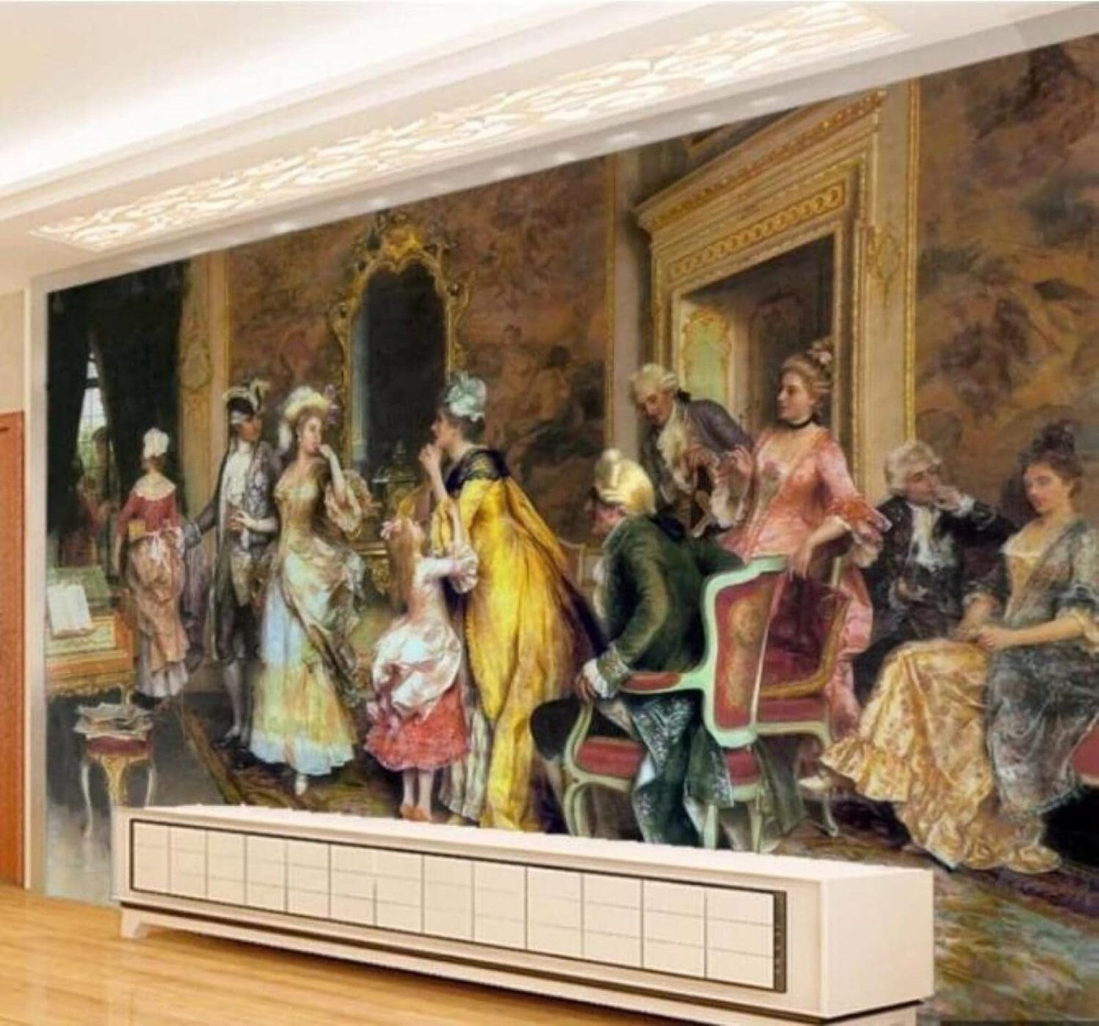 XLMING Retro Three Dimensional Hand Drawn Palaces Characters 3D Wallpaper Luxury Home Dining Decor Paste Sofa Living Room The Wall for Bedroom Mural-250cm×170cm