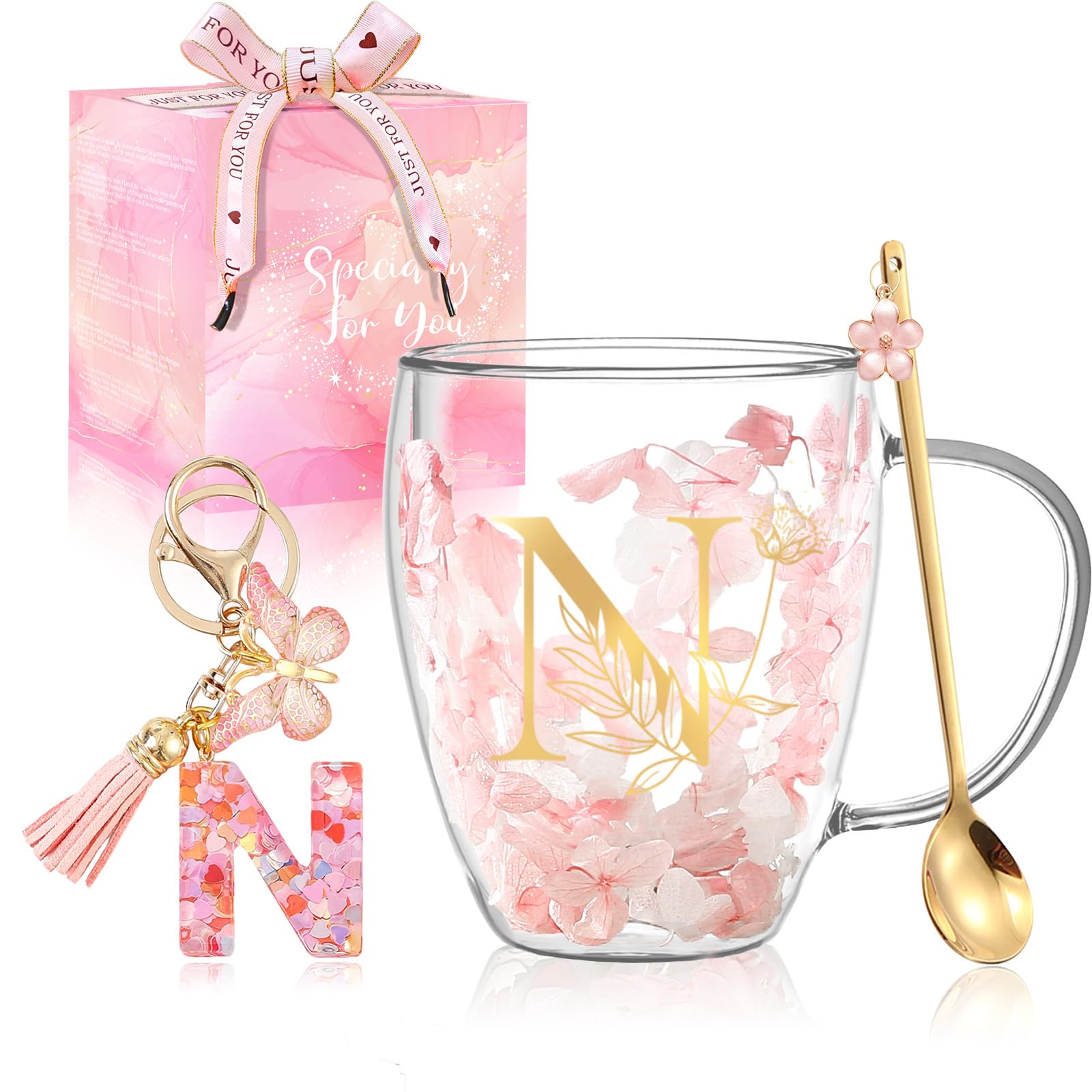 Gifts for Women Glass Coffee Mugs Unique Birthday Gift for Her Ladies Espresso Tea Cups Personalised Friendship Gifts Cute Double Walled Glass Mugs Christmas Xmas Presents for Best Friend Girlfriend