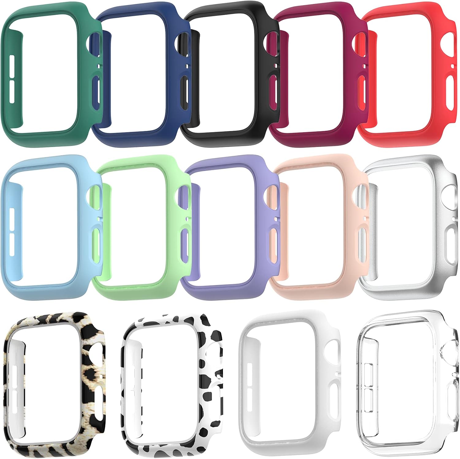 Drztope 14 Pack Compatible for Apple Watch 40mm Case SE Series 6 5 4, Hard PC Bumper Protective Cover Frame Compatible for iWatch 40mm Accessories (14 Colors)