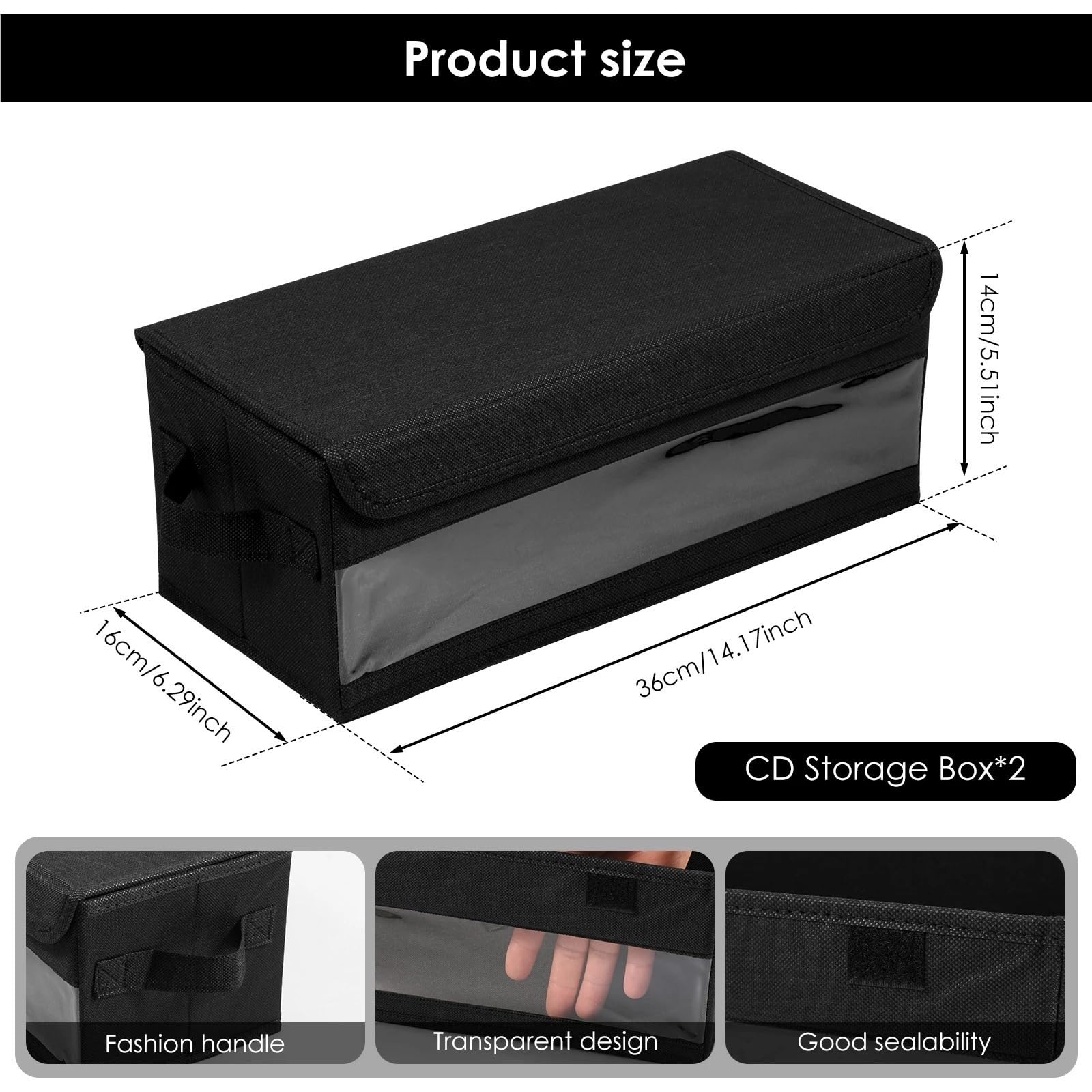 Custodie CD Borsa portaoggetti in Tessuto Non Tessuto con Custodia Portatile for CD di Grande capacità con Coperchio for Auto da Ufficio