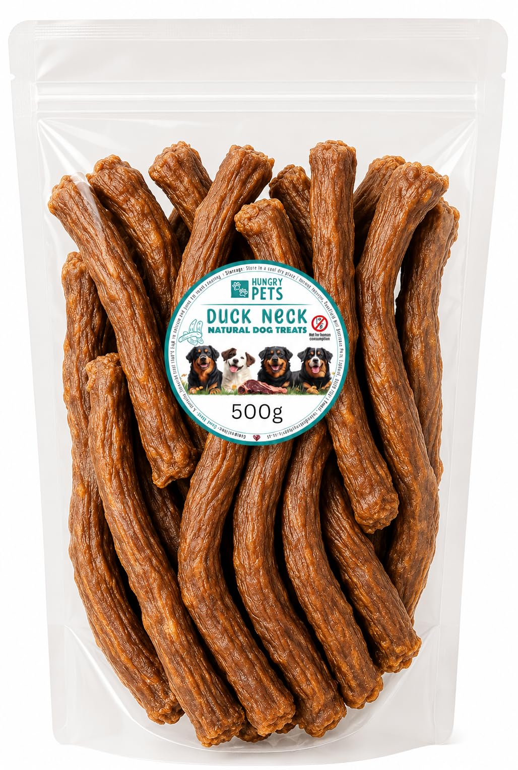 Duck Necks Natural Dog Treat 500g Pouch High protein Neck