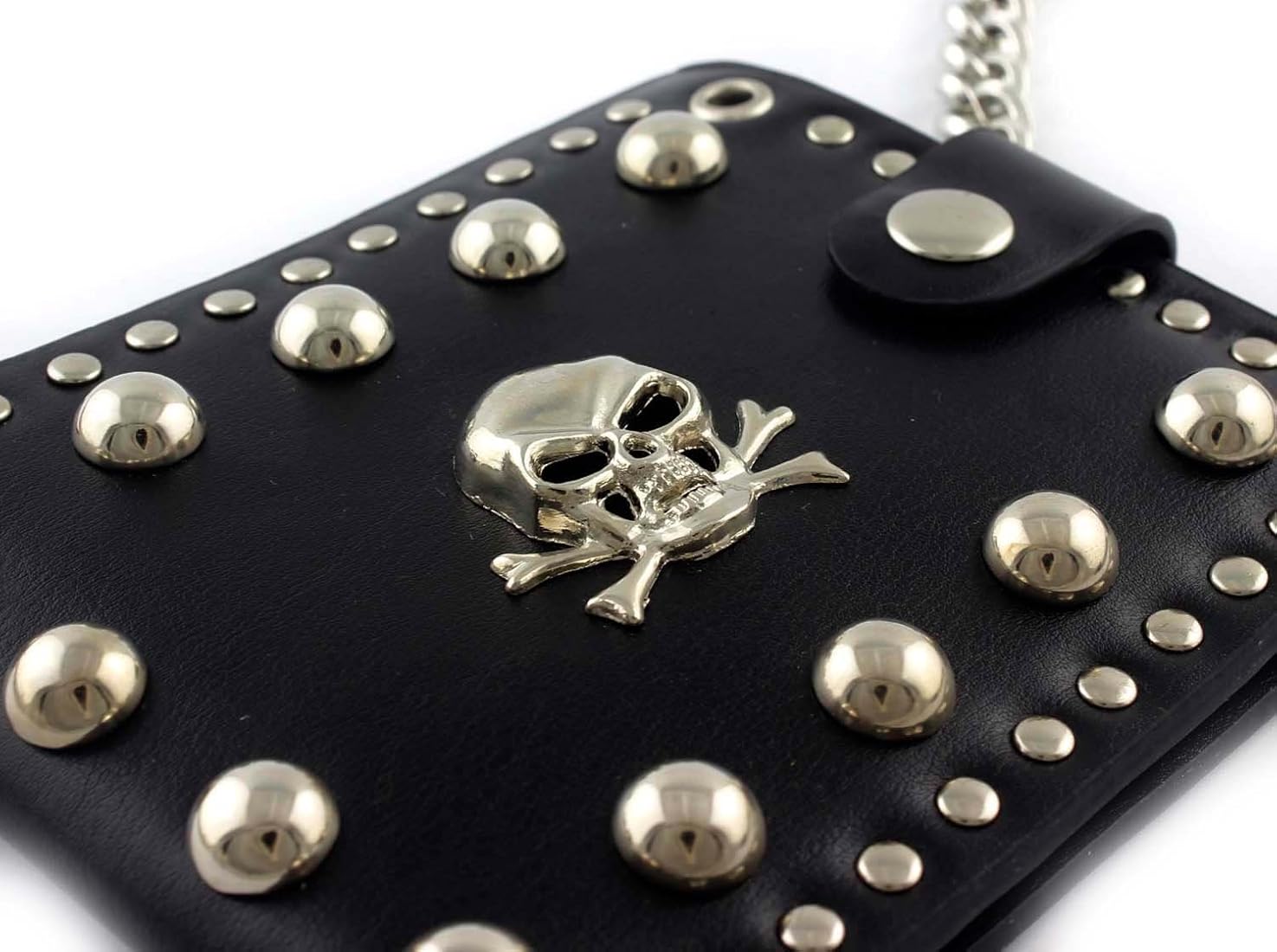 Buy Men's Skull Biker Punk Studded Leather Wallet with a Jeans