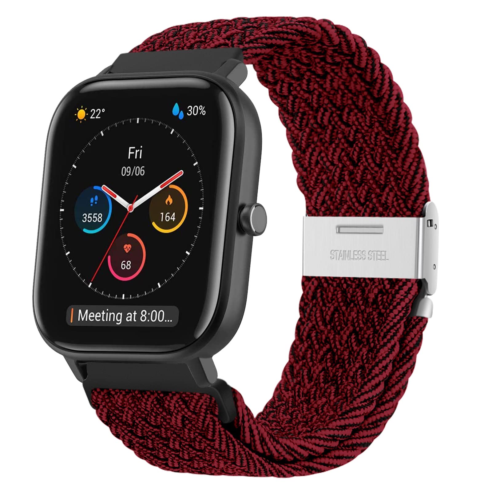 Cinturino per Amazfit Active, 20mm Sport Nylon Ricambio Elastica Cinturini per Amazfit GTS, GTS 4 Mini, GTS 4, GTS 3, GTS 2, GTS 2 Mini, GTR Mini, Amazfit Bip, Bip U, Bip U Pro, Bip 3, Bip 3 Pro