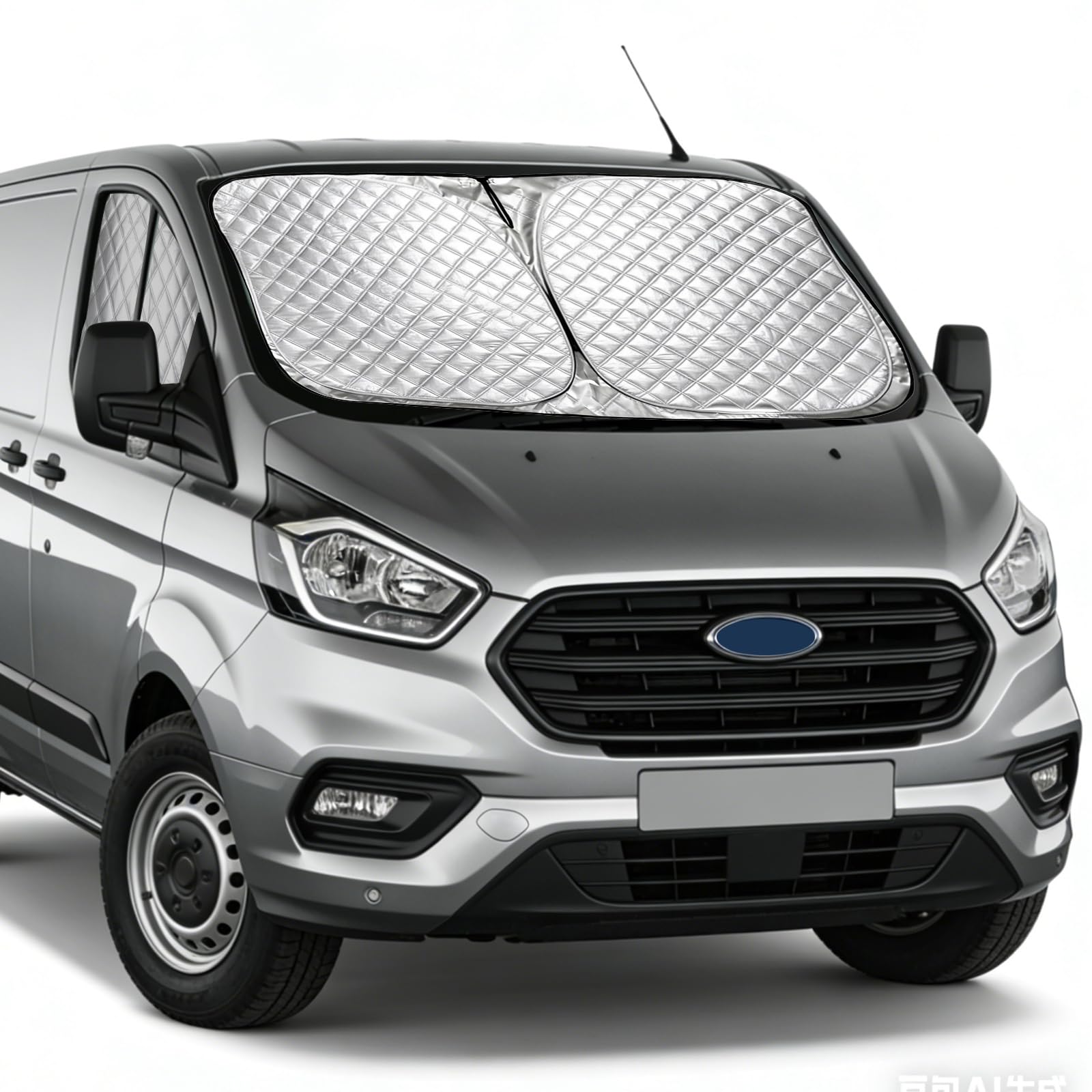 Set di parasole per parabrezza per Ford Transit Custom, anello pieghevole in acciaio per parabrezza anteriore e parasole magnetico per finestrini laterali, adatto per Transit Custom Tourneo Custom