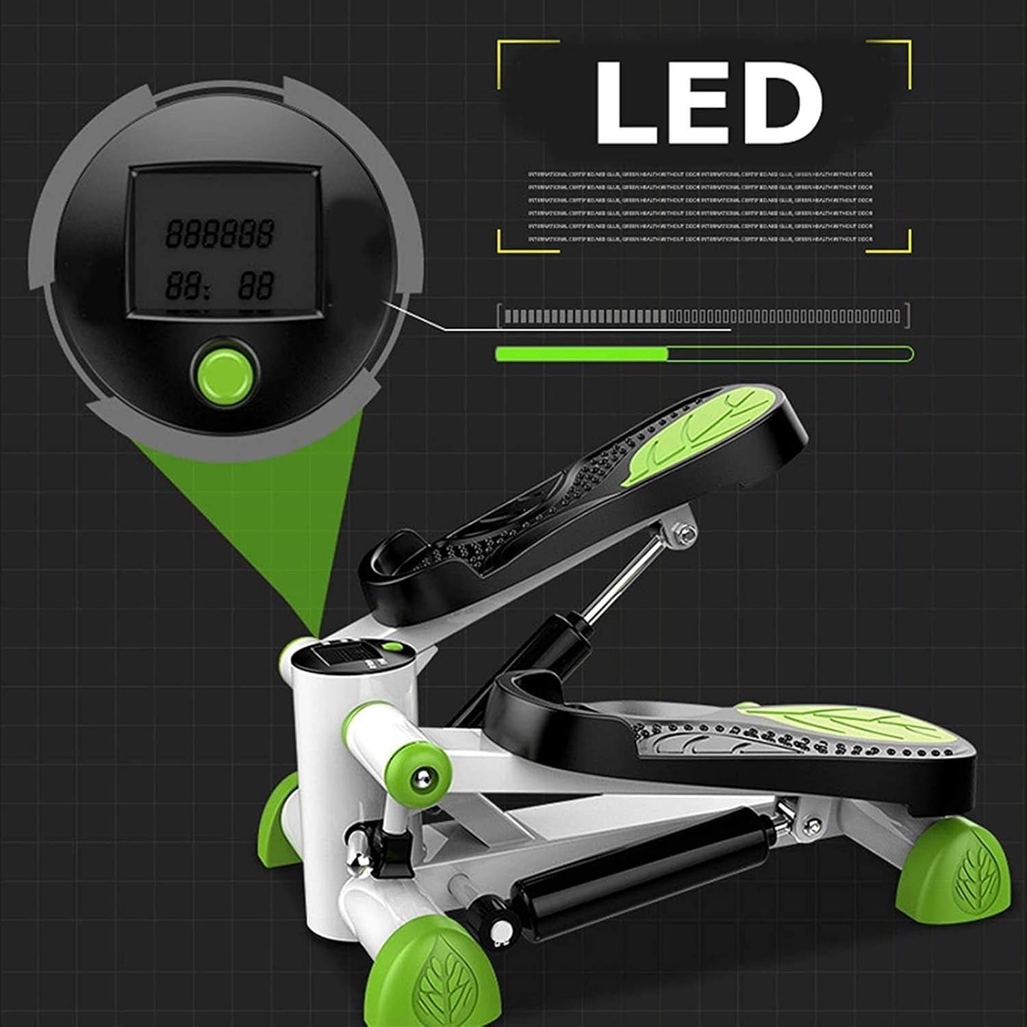 Stepper Stepper Steppers for Exercise Step Machine with Multifunction Display Power Ropes Hydraulic Resistance Up-Down Stepper Exercise Bike for Leg Butt Training