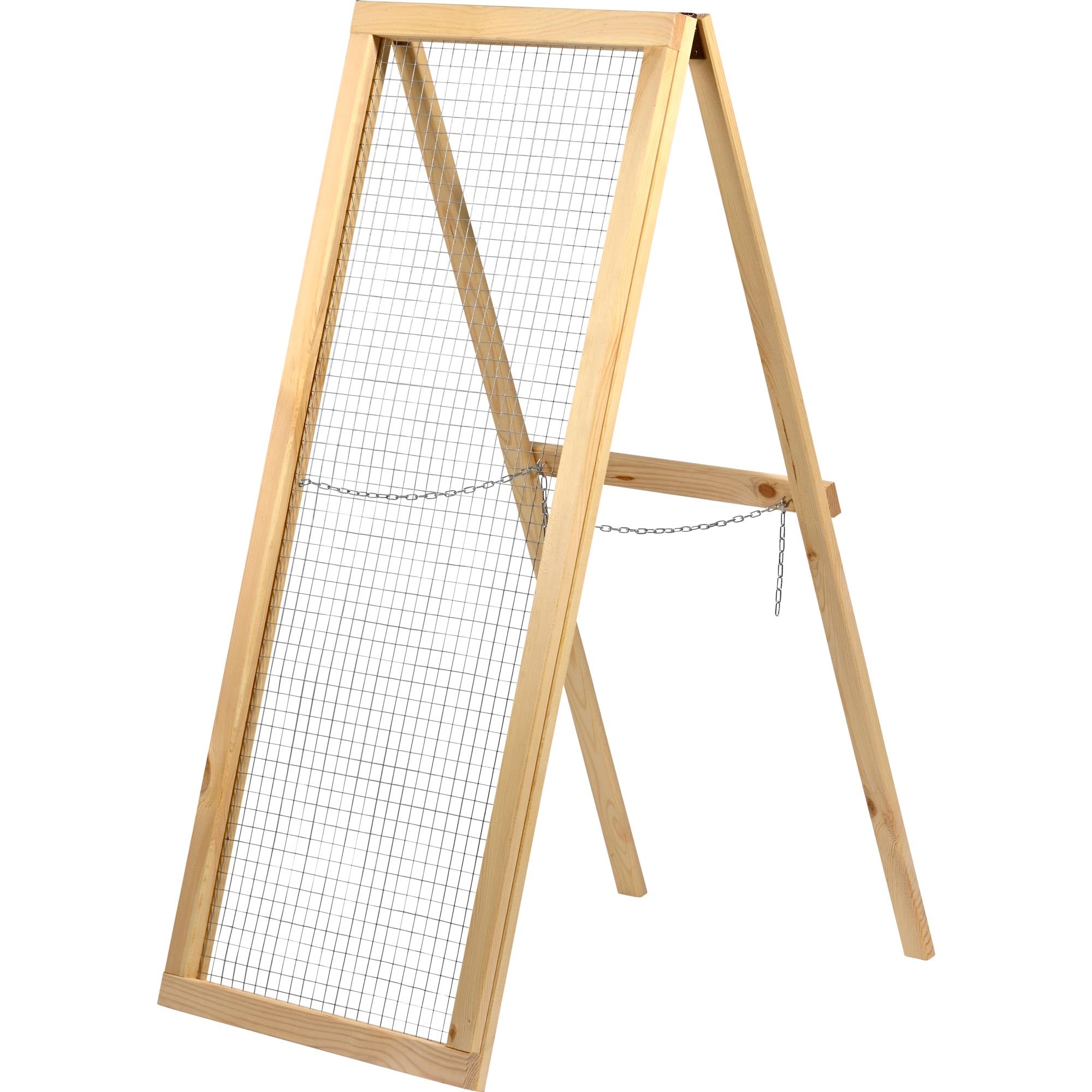 dobar® Green Label Kompostsieb stehend aus Douglasie - Durchwurfsieb mit Stahldraht 10 x 10 mm - Gartensieb für Kompost, Erde - 110 x 52 cm