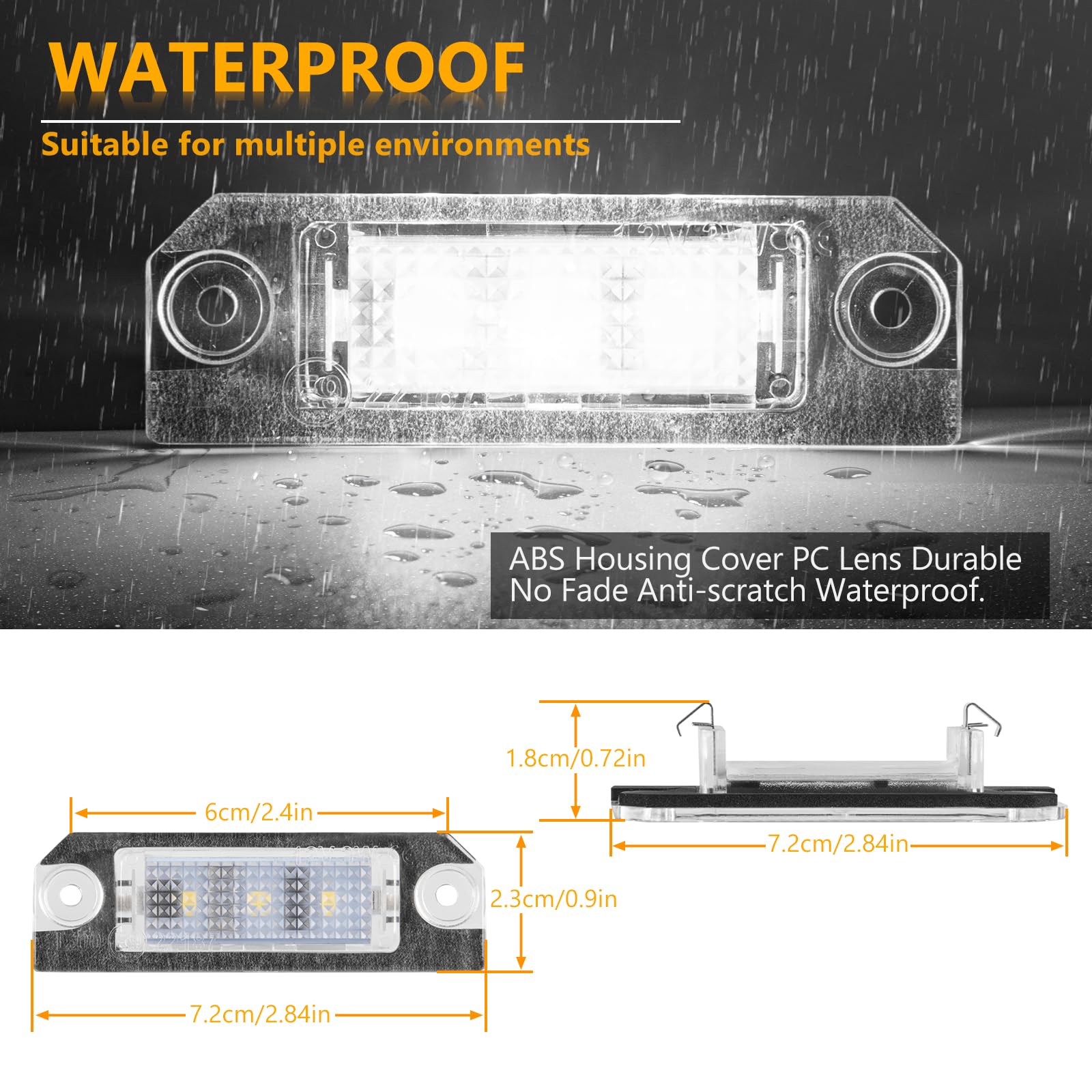 POPMOTORZ LED Luci Targa, 2 Pezzi Luce Targa a LED 3 LEDs 2835 SMD con Canbus Sesign Senza Errori 6000k Xenon Bianco per VW Golf 5 Caddy 3 P-assat 3C B6 T-ouran T5 J-etta Skoda Superb