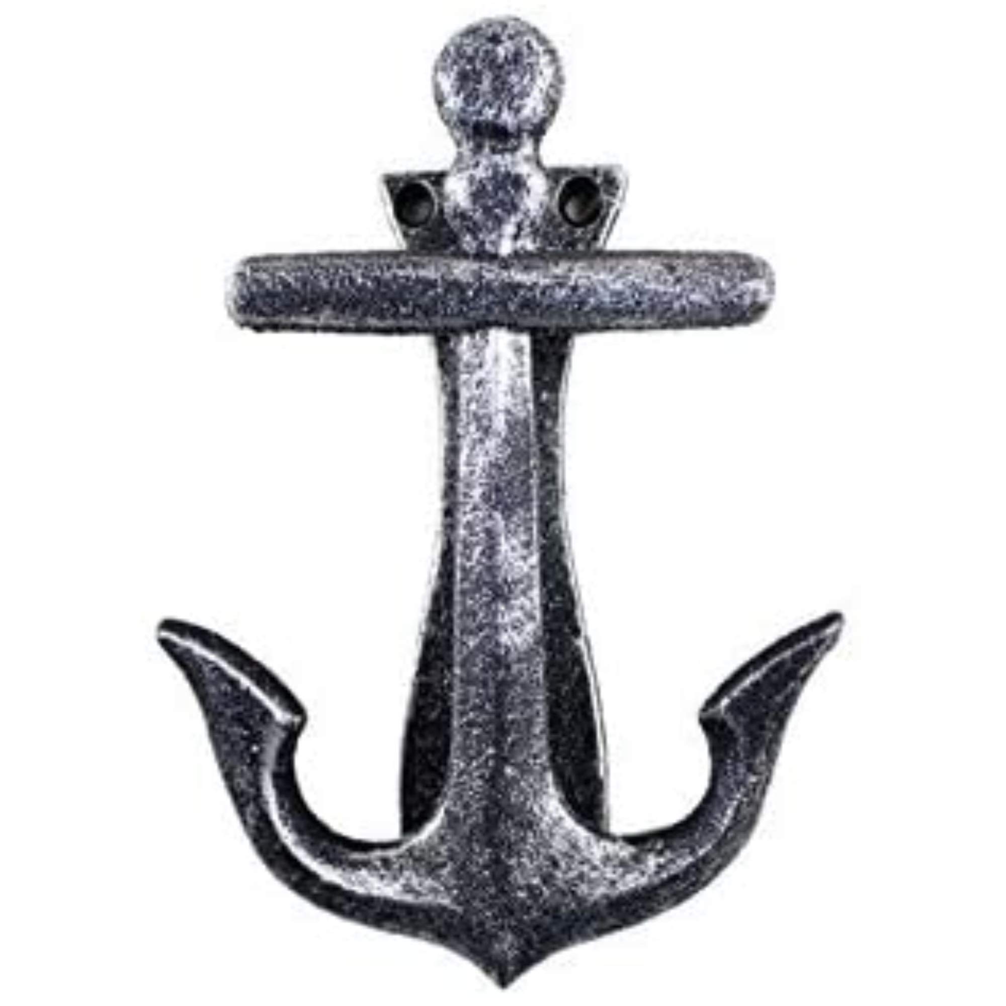 Handcrafted Nautical Decor Antique Silver Cast Iron Decorative Anchor Door Knocker 6" - Antique Anchor - N