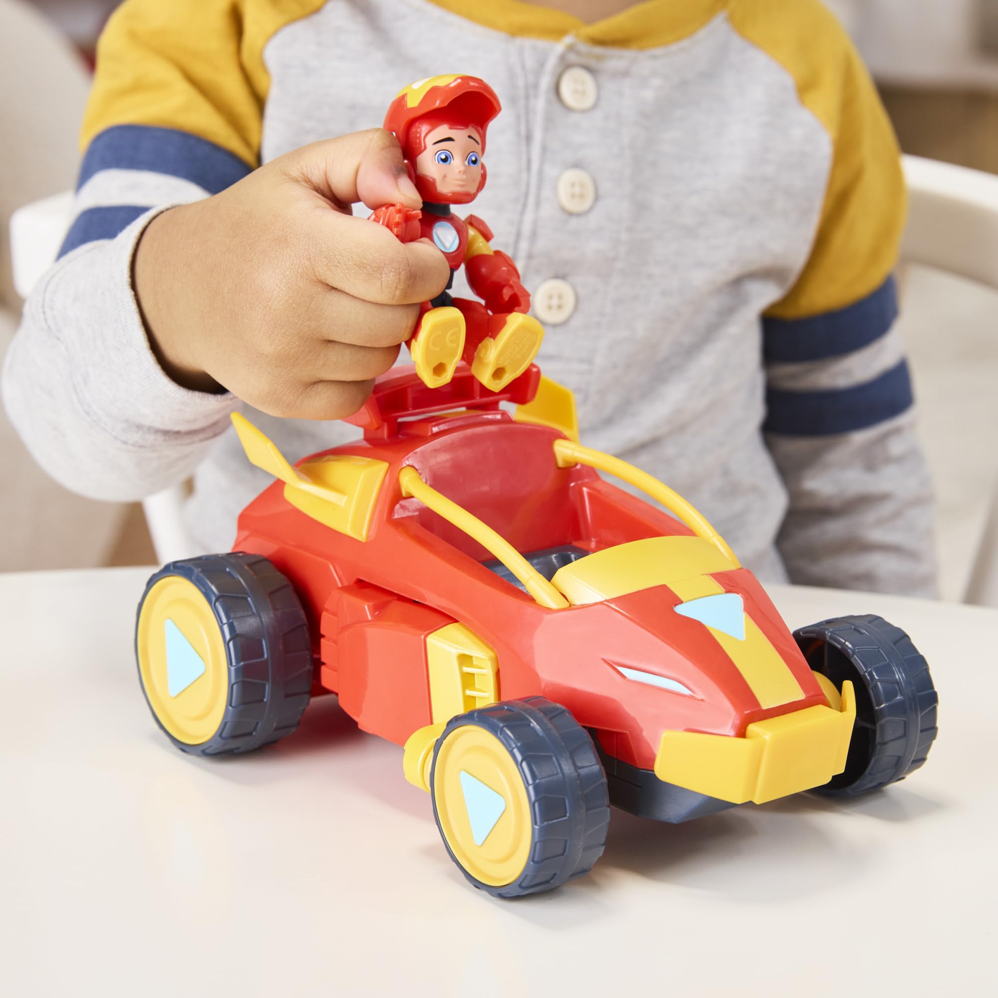 Hasbro Marvel, Iron Man e i Suoi Fantastici Amici, Armatura Mech e Veicolo 2 in 1, Set con Action Figure e Veicolo Giocattolo