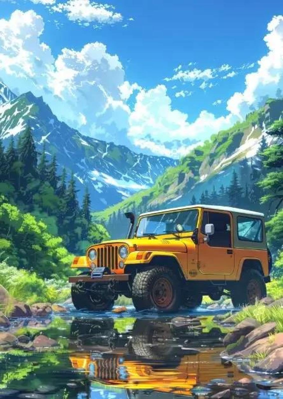 SHINERING Abstract Beach Forest Anime Landscape Canvas Painting Sea Summer Beach Wall Art Poster Prints For Living Room Home Decor A8 21X30Cm Unframed
